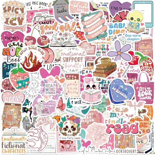 126 PCS Holographische Kindle-Aufkleber für Erwachsene - Premium Smutty Bookish Vinyl-Aufkleber, wasserdichte BookTok-Geschenke für Leser, Dunkle Romantik/Spicy Mafia-Theme Laptop-Zubehör