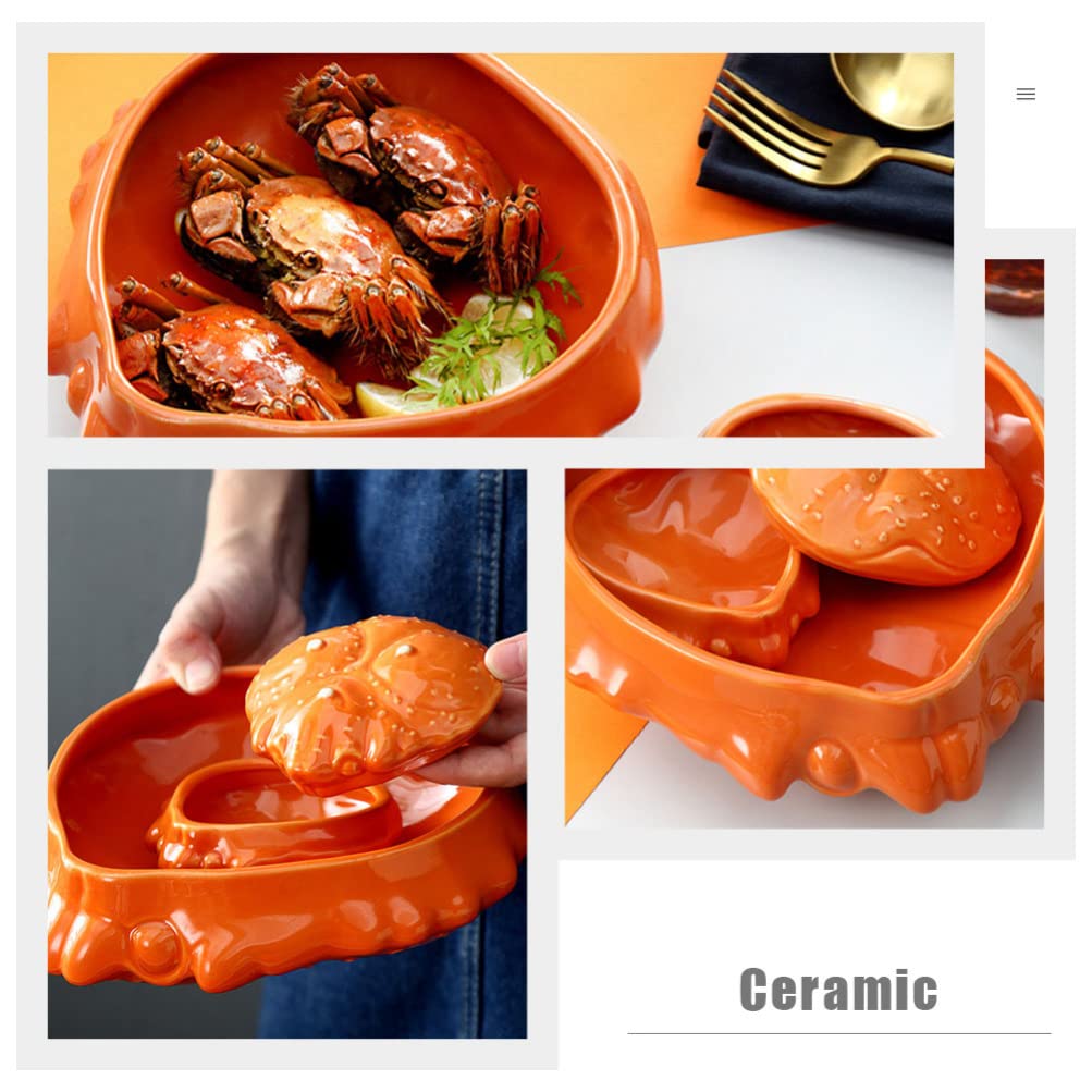 Alipis Vajilla Tazón De Cangrejo Plato De Aperitivos Tazón De Sopa Platos Para Servir Profundos Tazón De Arroz De Porcelana Plato Para Servir La Cena Cerámico Mariscos Cerámica Cocinando