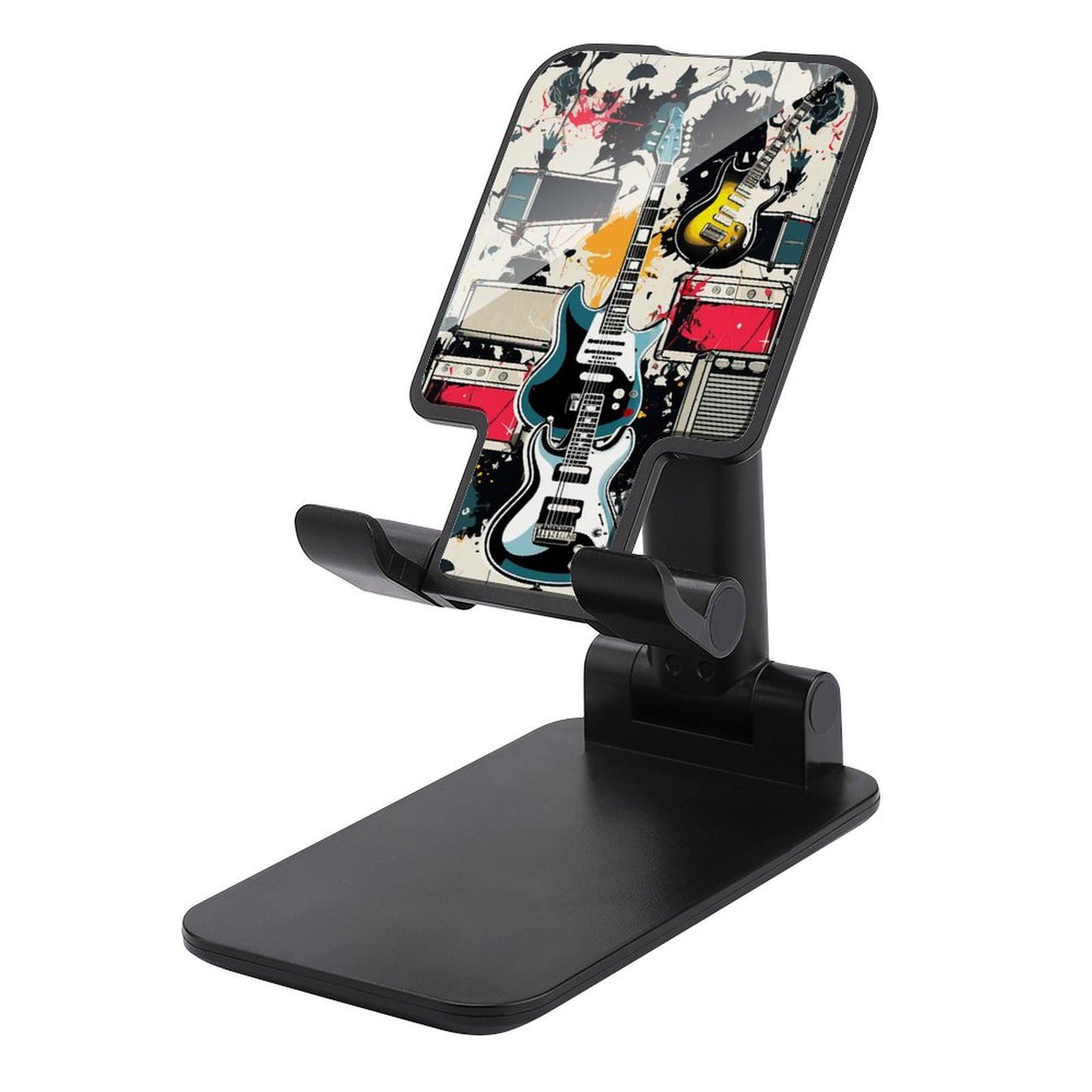 Support téléphone réglable et pliable imprimé rock pour bureau - 7