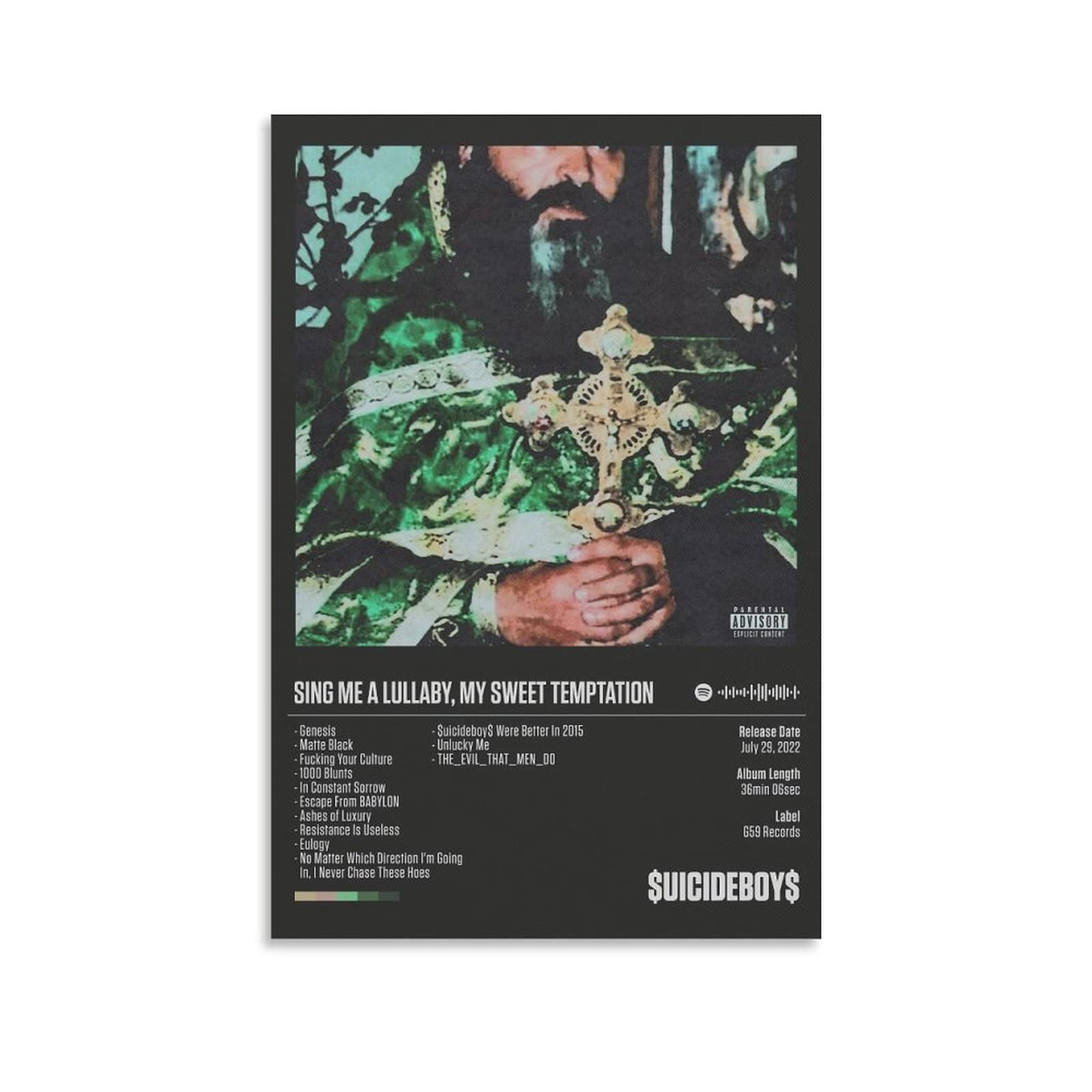 Nincrane Sing Me A Lullaby My Sweet Temptation Album Cover Poster Canvas Wall Art Modern Family Bedroom Decor Posters 16x24inch(40x60cm)