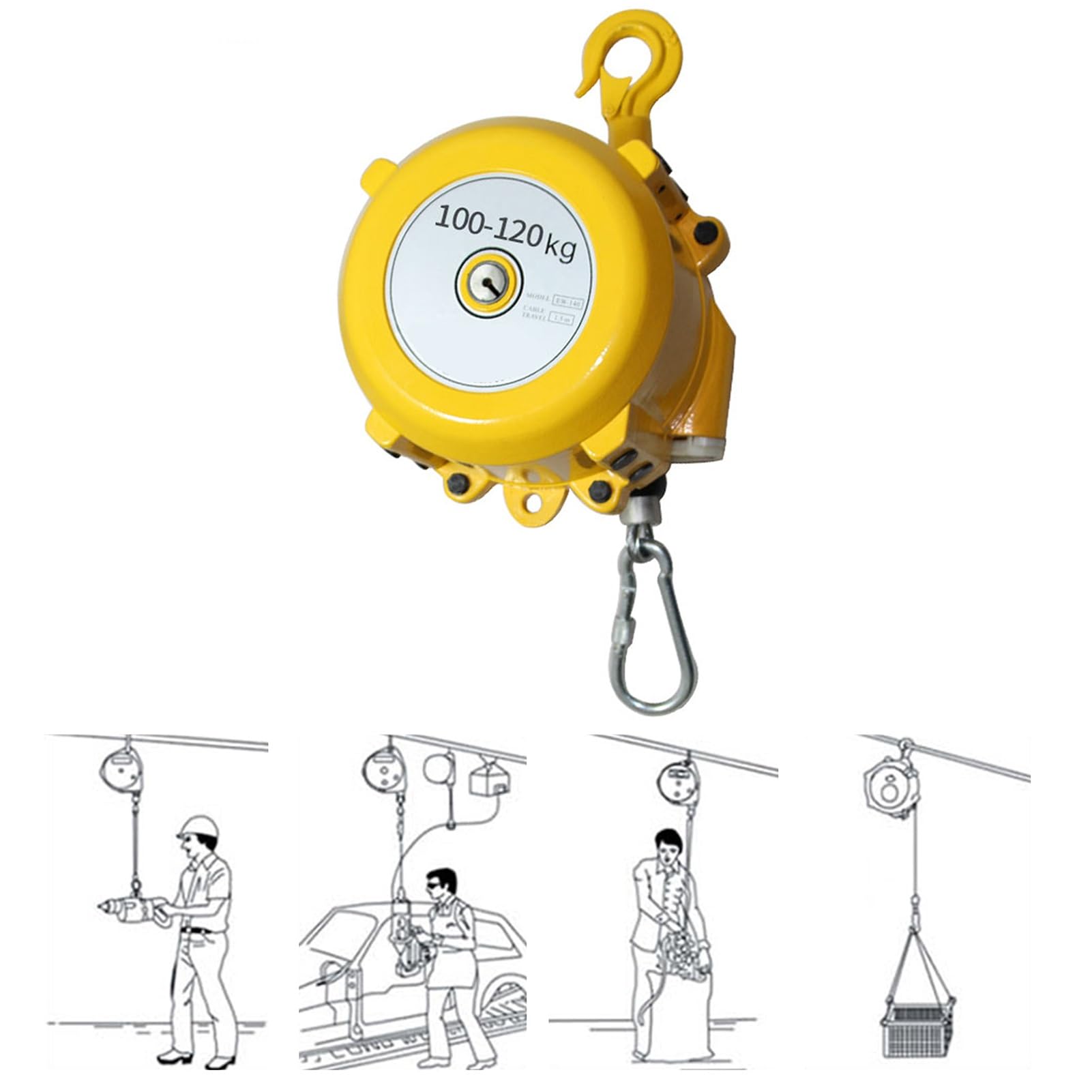 1pc Adjustable Spring Balancer Hanging Holder - Retractable Tool Balancer for Improved Work Efficiency and Reduced Fatigue(100-120kg)