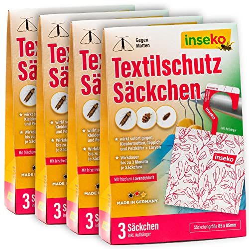 Inseko Textilschutzsäckchen Lavendelduft 12er Pack