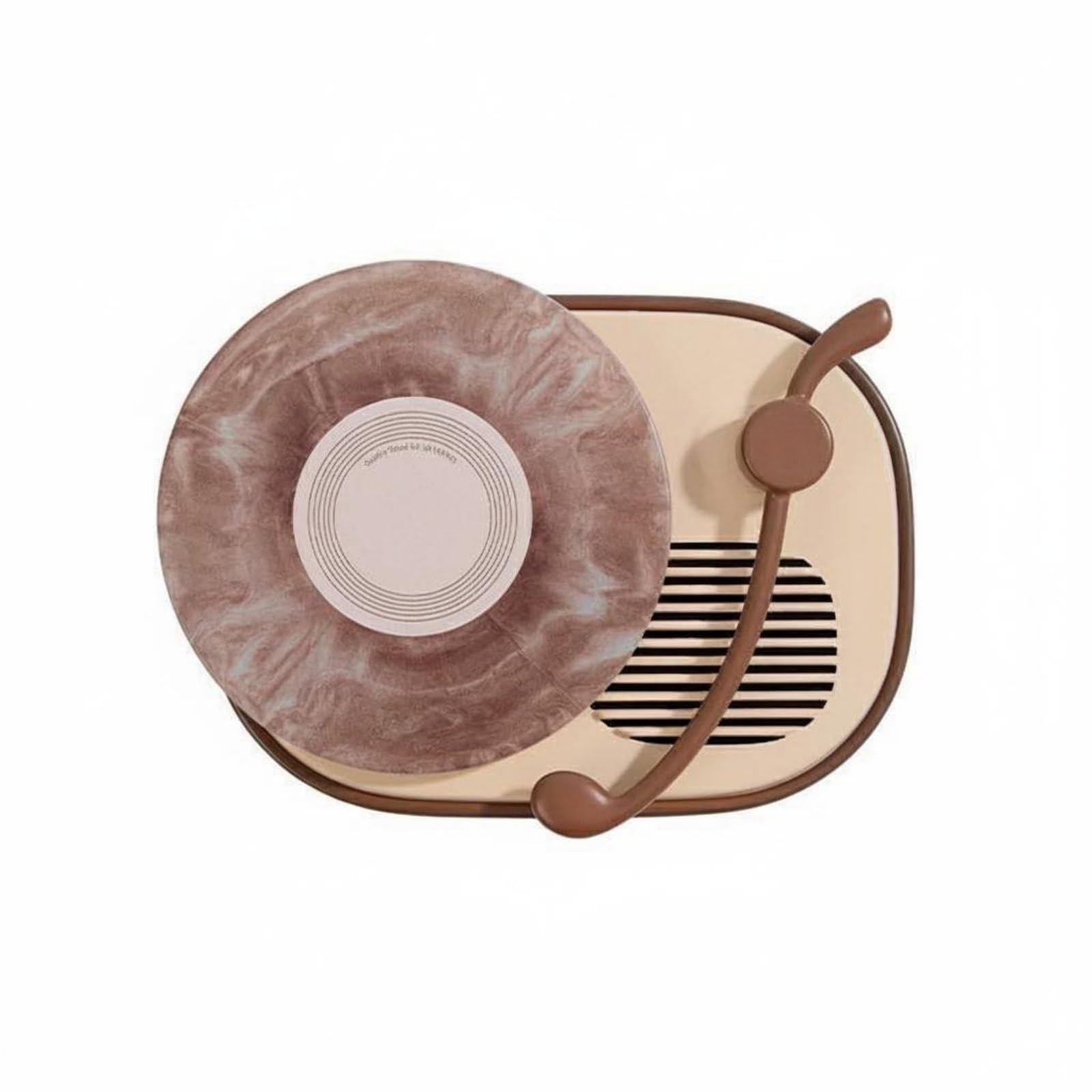 360° Surround Sound Retro Vinyl Player Speaker Turntable Design Bluetooth Ambient Light for Desktop, Bedroom, Brown | Record Players/Home Turntables Home Audio Stereos Components Tv-image-45
