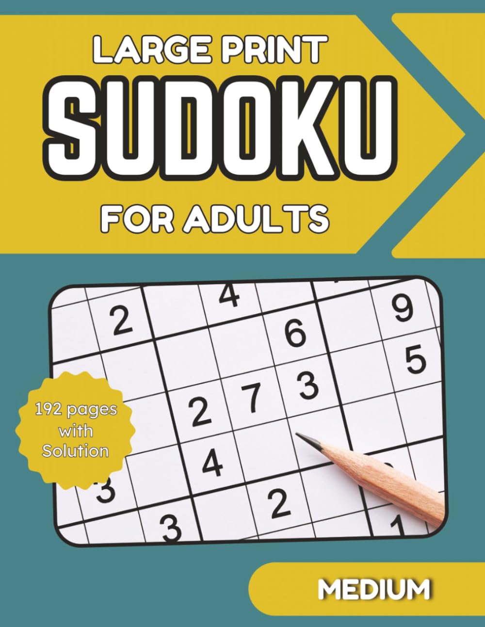 Large Print Sudoku Puzzle Book For Adults: Medium Sudoku Puzzles with solutions for Brain Training, Relaxation & Mental Focus