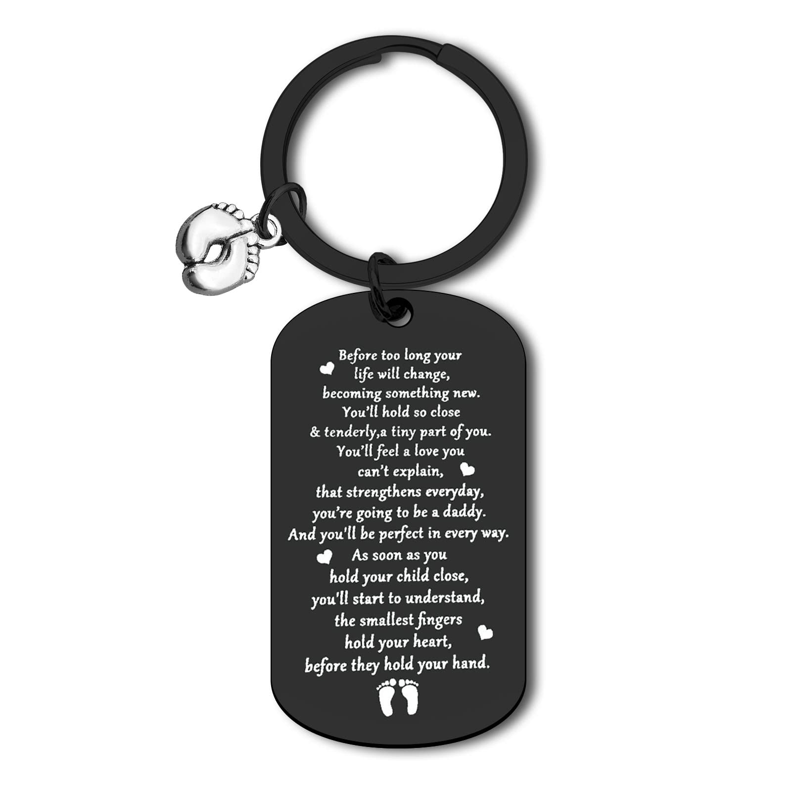New Dad Gift Keychain Baby Announcement Pregnancy Keychain for New Father to Be Gift First Time Dads Soon to Be Father Christmas Birthday Father's Day Present
