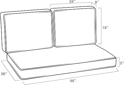 Miniatura 3 de Arden Selections Juego de cojines de sofá biplaza para exteriores 46 x 26, color rojo rubí Leala