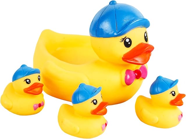 Rubber Ducks Bath Toy, 4PCS Family Squeak Rubber Ducks Float Ducky for Baby Toddler Bath Time