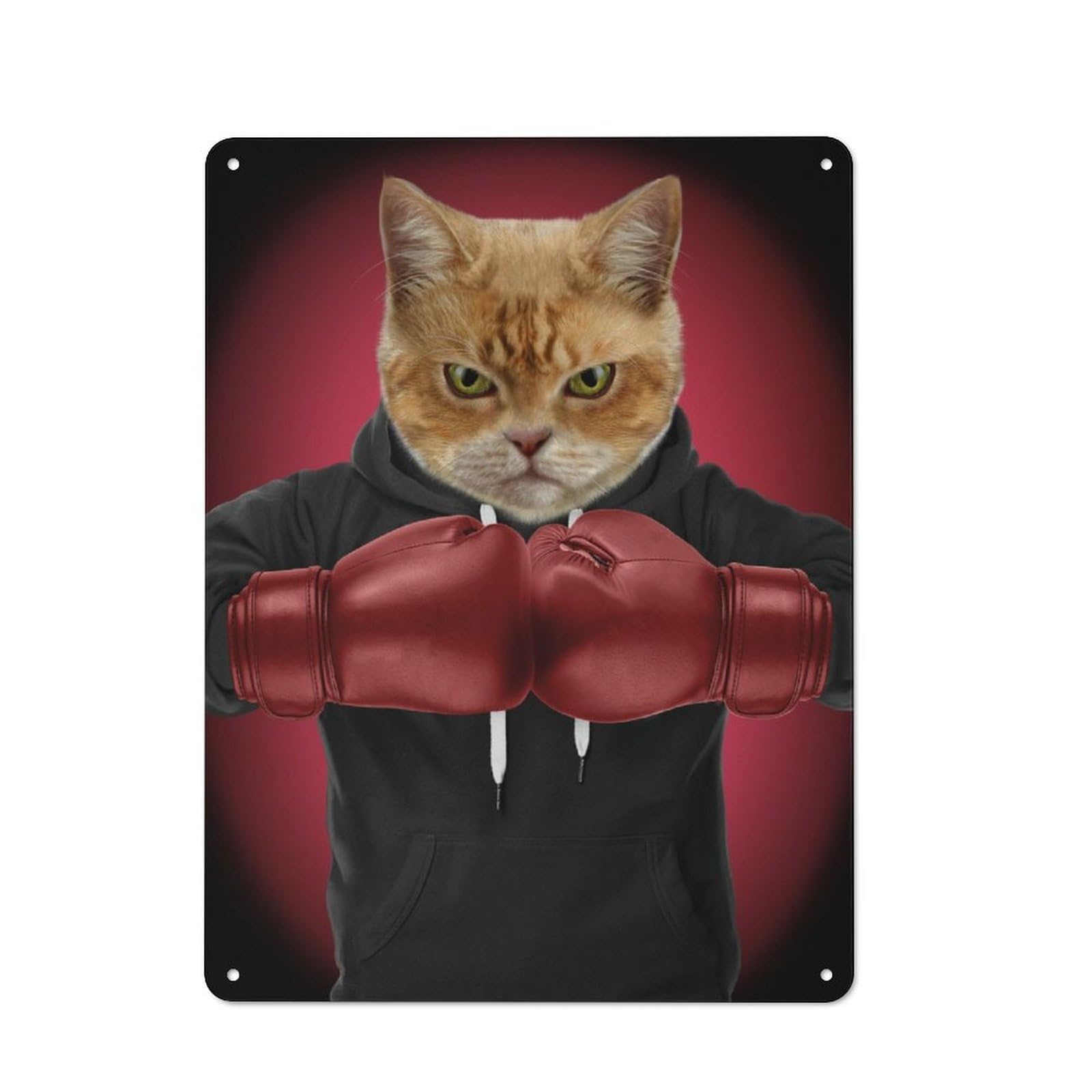 Junmoney Boxer Cat Shed Style Metal Wall Decor 40X30cm, Tin Sign For Conservatory, Home Bar Or Utility Room