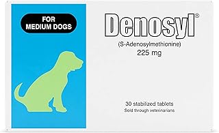 Nutramax Denosyl Liver and Brain Health Supplement for Medium Dogs - With S-Adenosylmethionine (SAMe), 30 Tablets