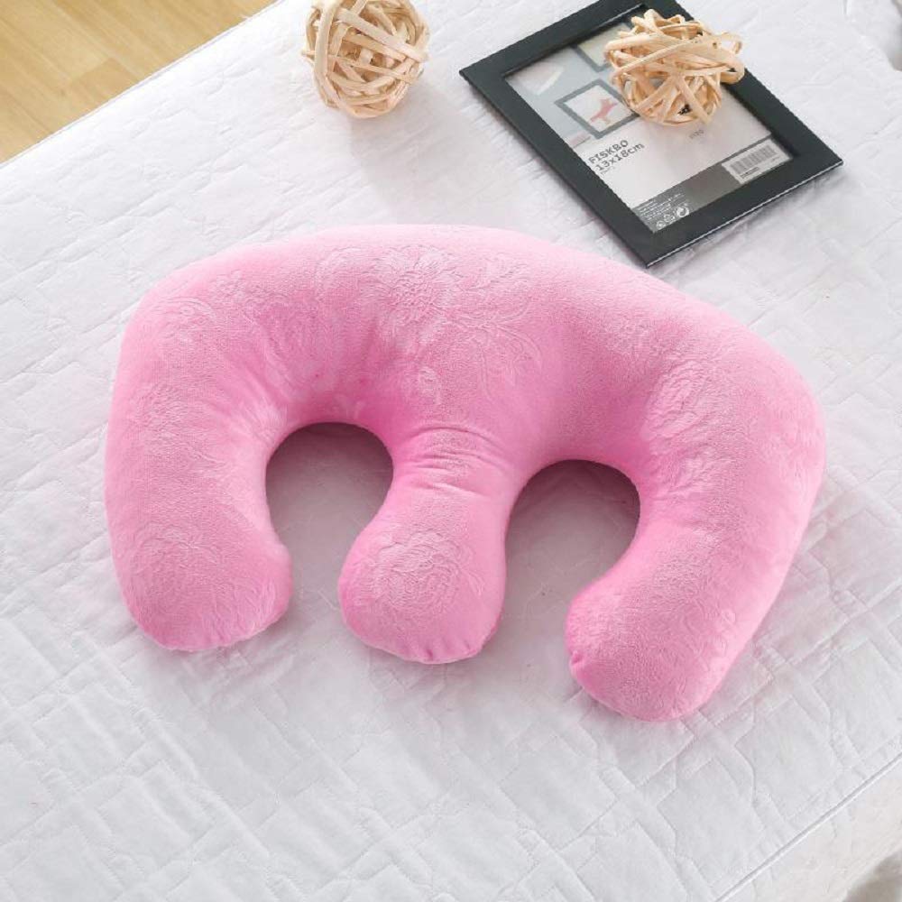 Dsaoteng Pink Beauty Salon Breast Pillow - Cotton Fabric Soft Feminine Bolster Chest Support Pillow, Removable Massage Pillowcase For Face Cradle, Spa Salon Massage Table Use (,One Size)