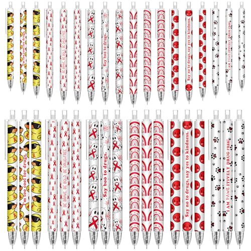 Stylos à bille Say No to Drug Awareness avec ruban rouge pour la prévention des drogues, lot de 50