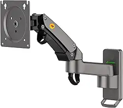 NB North Bayou Suporte de parede para monitor de TV giratório articulado de movimento total para monitores de 17 a 35 polegadas (capacidade de carga de 6,6 a 12 kg) Extensão dupla F150