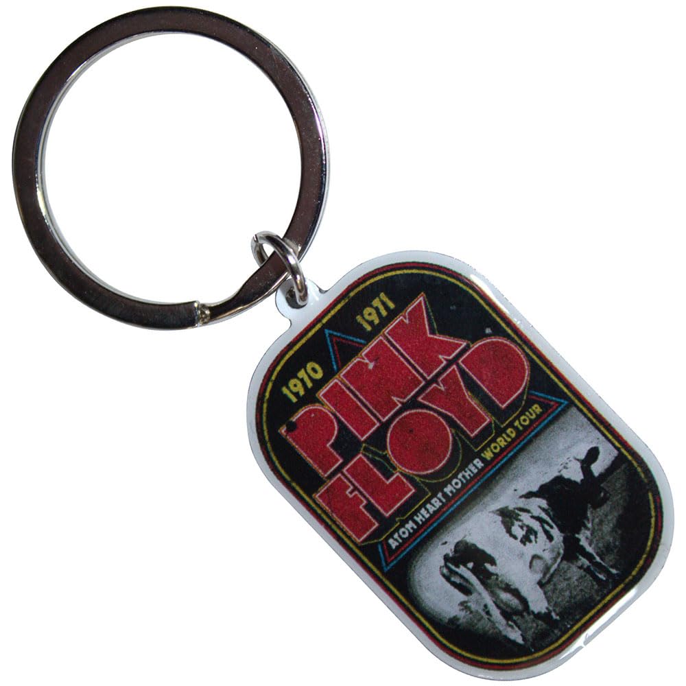 Rock Off Officially Licensed Products Women's Multi-Colored Pink Floyd Atom Heart Mother World Tour Keyring Keychain One Size