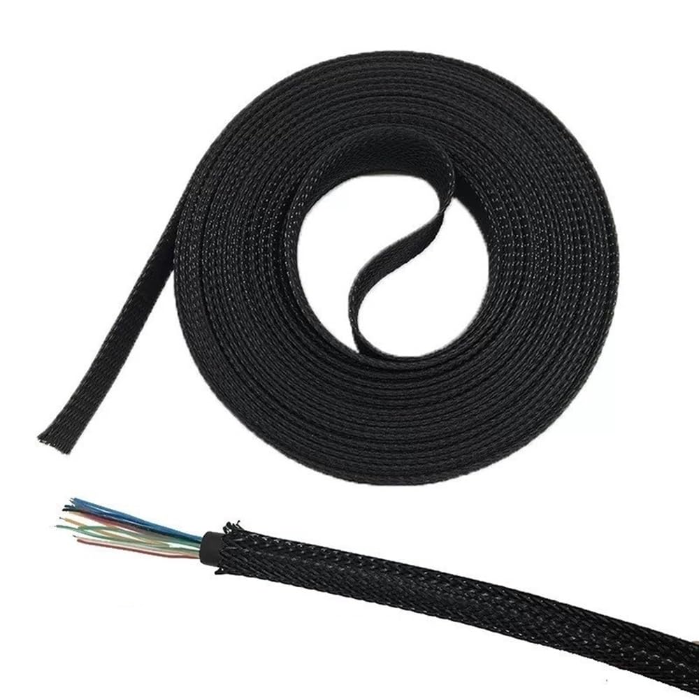 Manguitos de Manguera de Cable Trenzado, Revestimiento de Cable de Alta Densidad de 2/4/6/60/70/80 mm, Funda Flexible de Pet for protección de línea, Longitud de 5 m.(50mm)