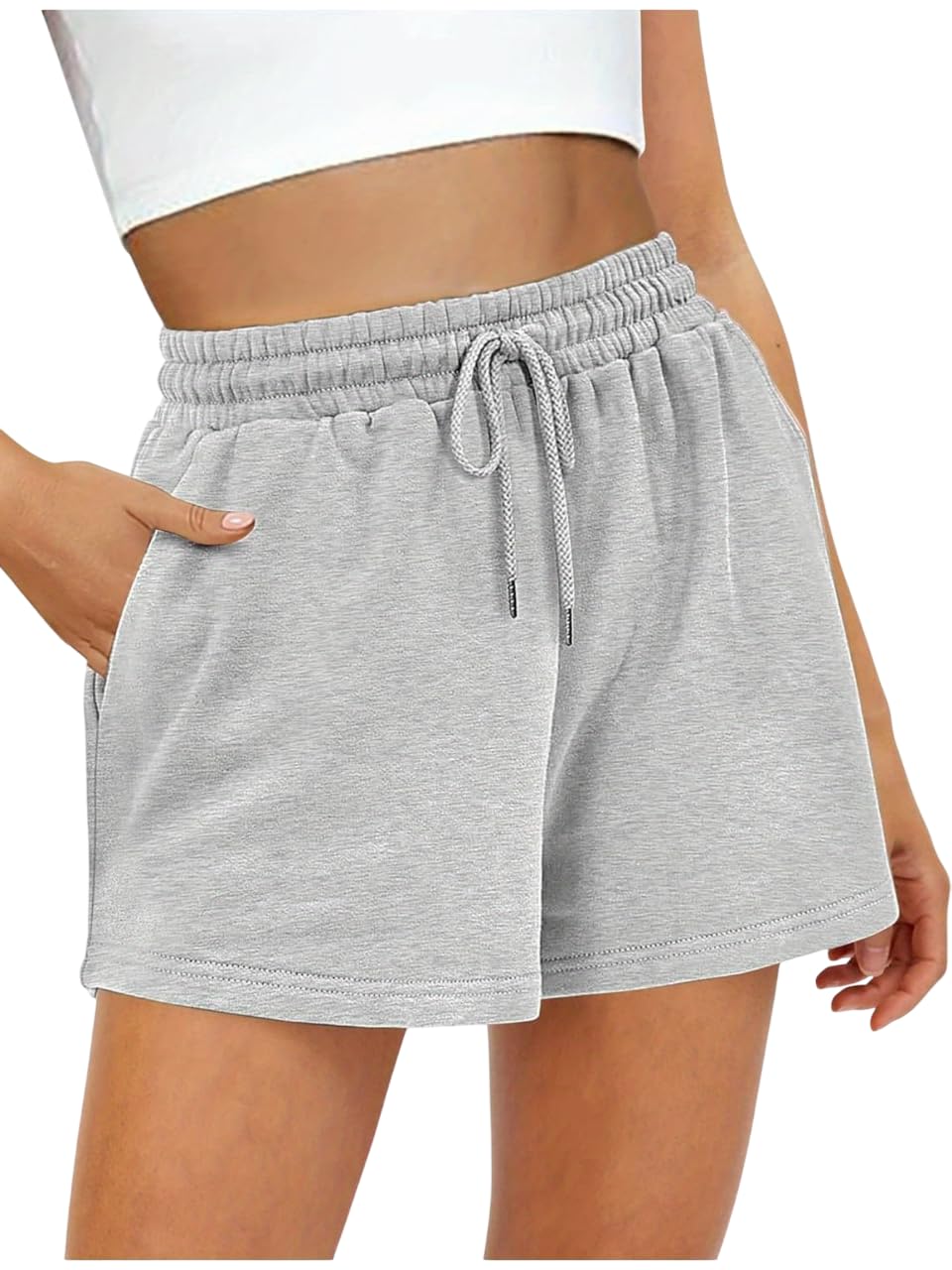 dockstreet Straight Wide fit Long Length Cotton Shorts with Two Side Pockets for Women/Trending Multi Pocket Style, Relaxed Casual Shorts for Women-picture-55