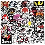 ギター ベース ギタリスト 弦楽器 エレキギター 音楽 ロック バンド ライブ シール ステッカー (50枚HQ)