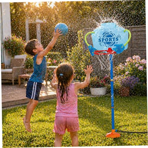 Aspersor para niños giratorio 360 con cobertura de 15 pies y canasta de baloncesto exterior 3