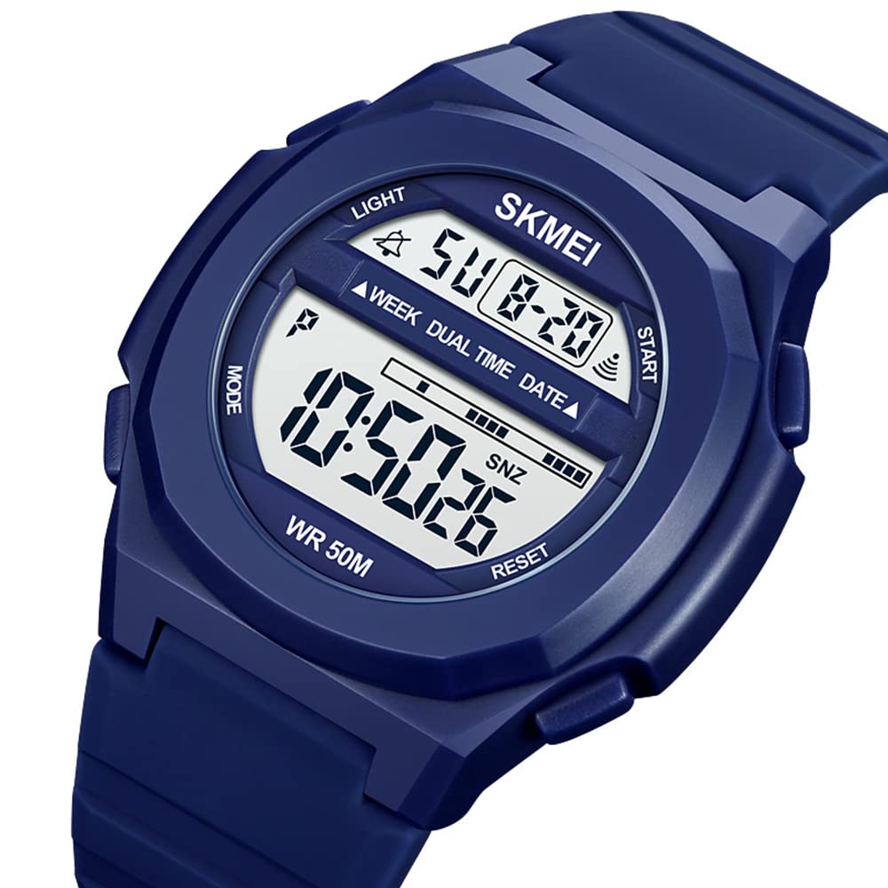 MASTOP Orologio da uomo militare multifunzione digitale a LED, impermeabile fino a 5 atm, stile militare, doppio display, sveglia, orologio sportivo al quarzo