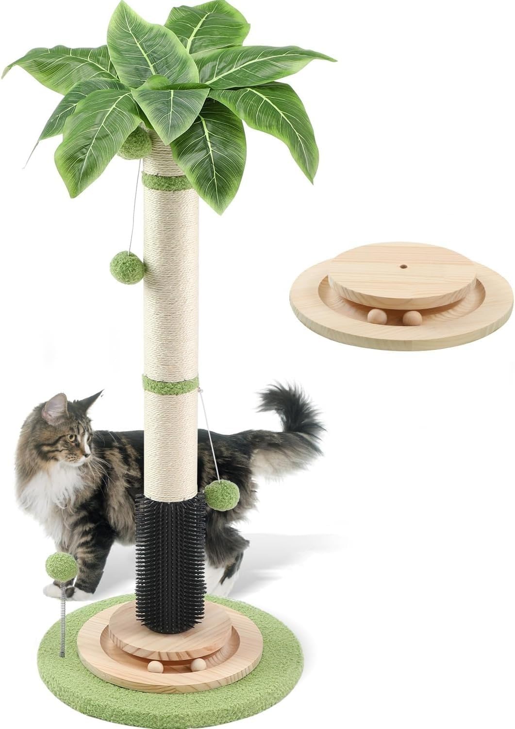 FJJRTWDG Practical Hemp Rope Cat Gripper Post, Artificial Pet Gripper Post, Suitable for Indoor Pets Suitable for Indoor Pets(Green-45inch)
