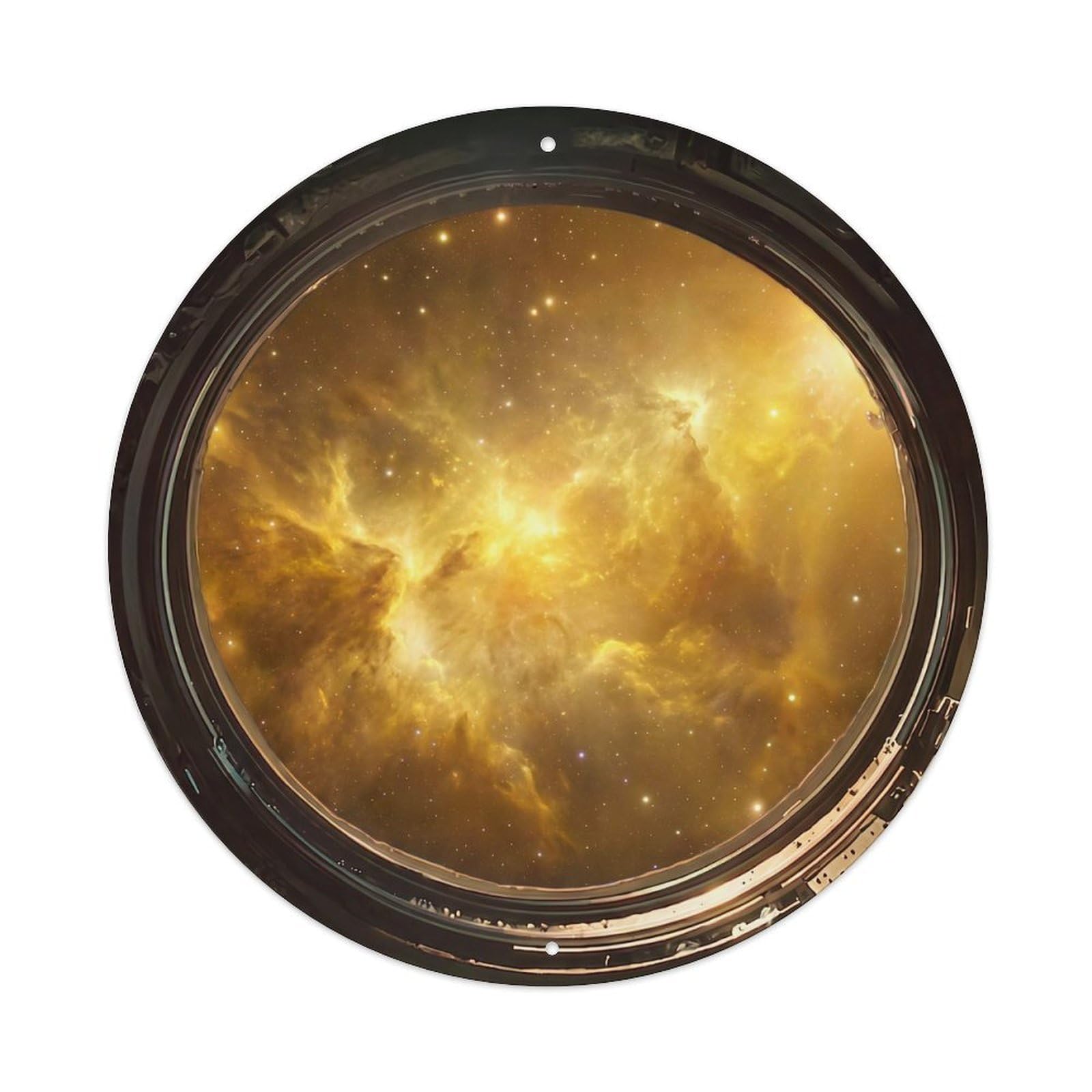 Yellow Gold Nebula View Metal Tin Sign