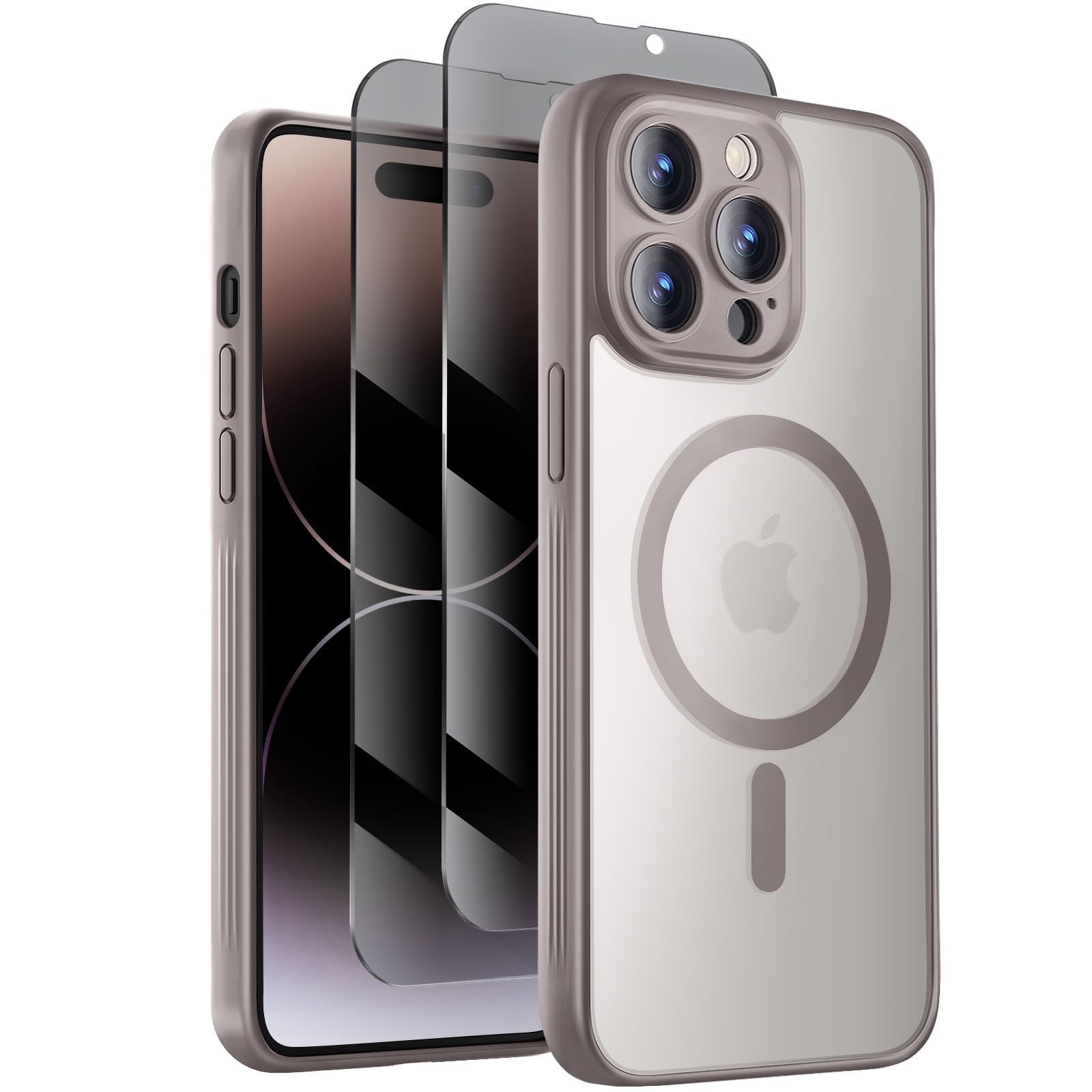 Symcele Designed for iPhone 14 Pro Max Case, Compatible with MagSafe, with Privacy Screen Protectors X2, [Camera Protection] [15FT Drop Protection]