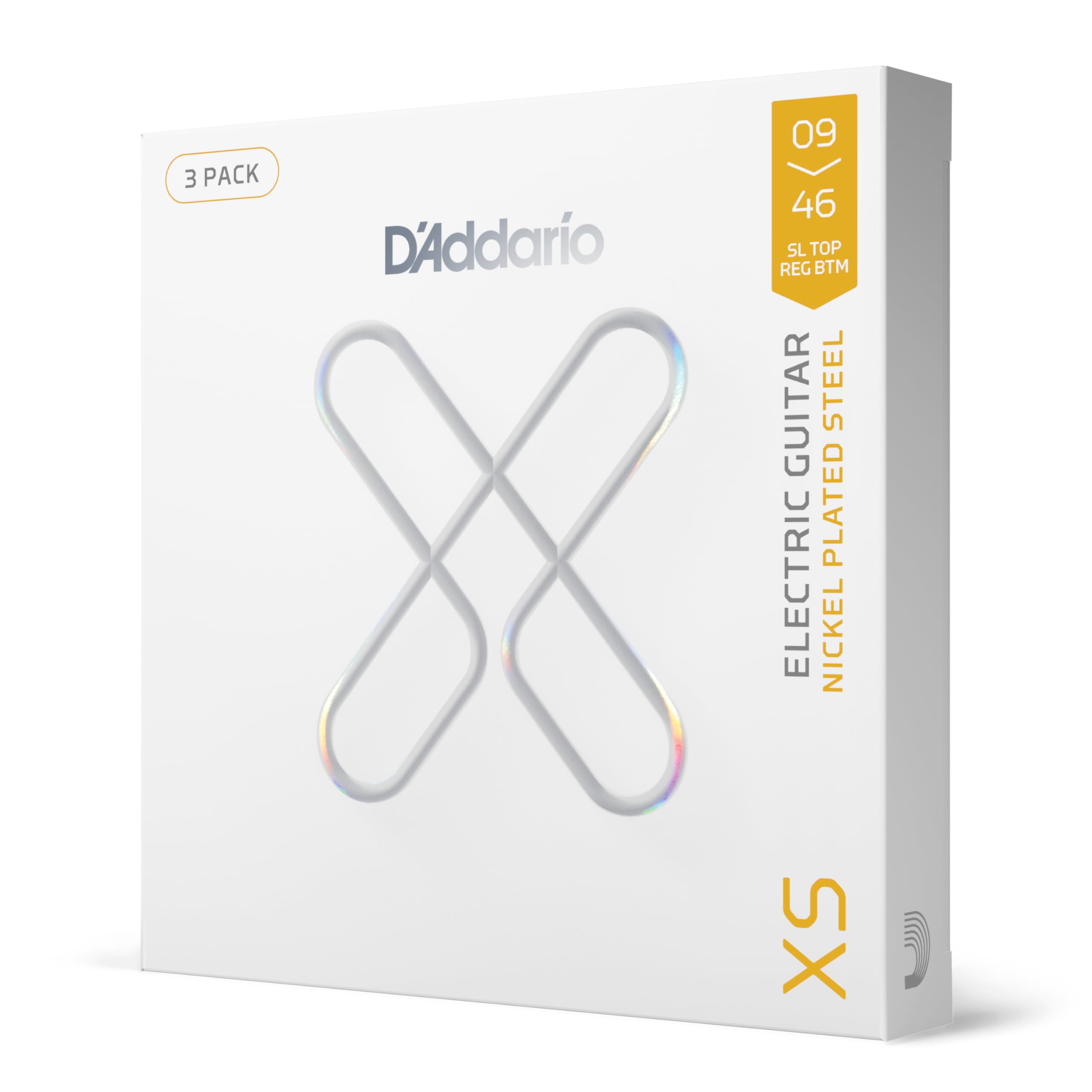 D'Addario XSE0946-3P XS Nickel Coated Electric Guitar Strings 10-46 Regular Light 3-Pack