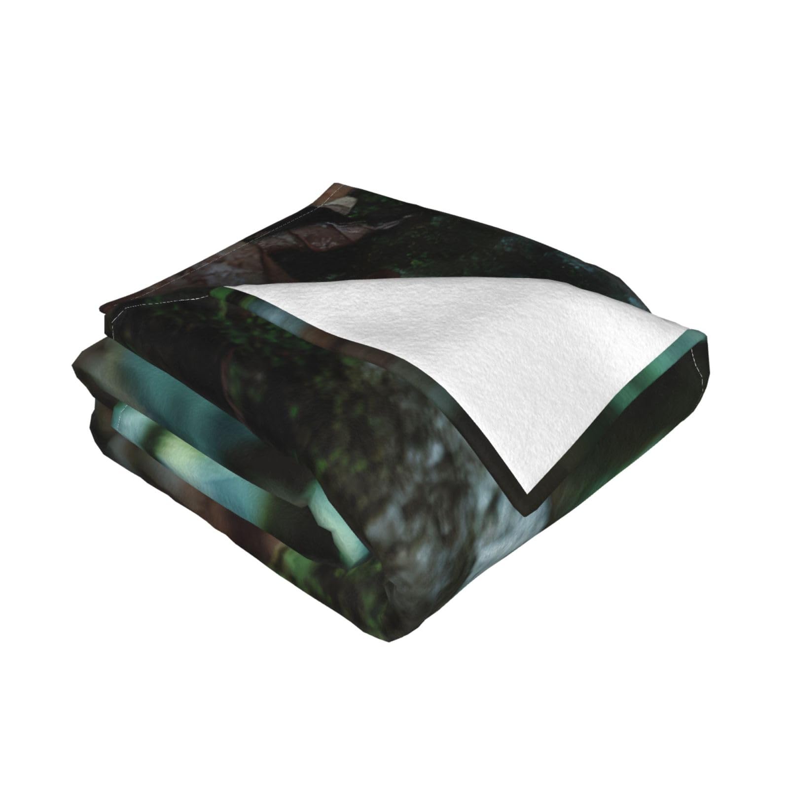 Manta de viaje portátil de 80 x 60 pulgadas, suave, resistente a las arrugas, plegable, exquisita, estampado de aretes verdes