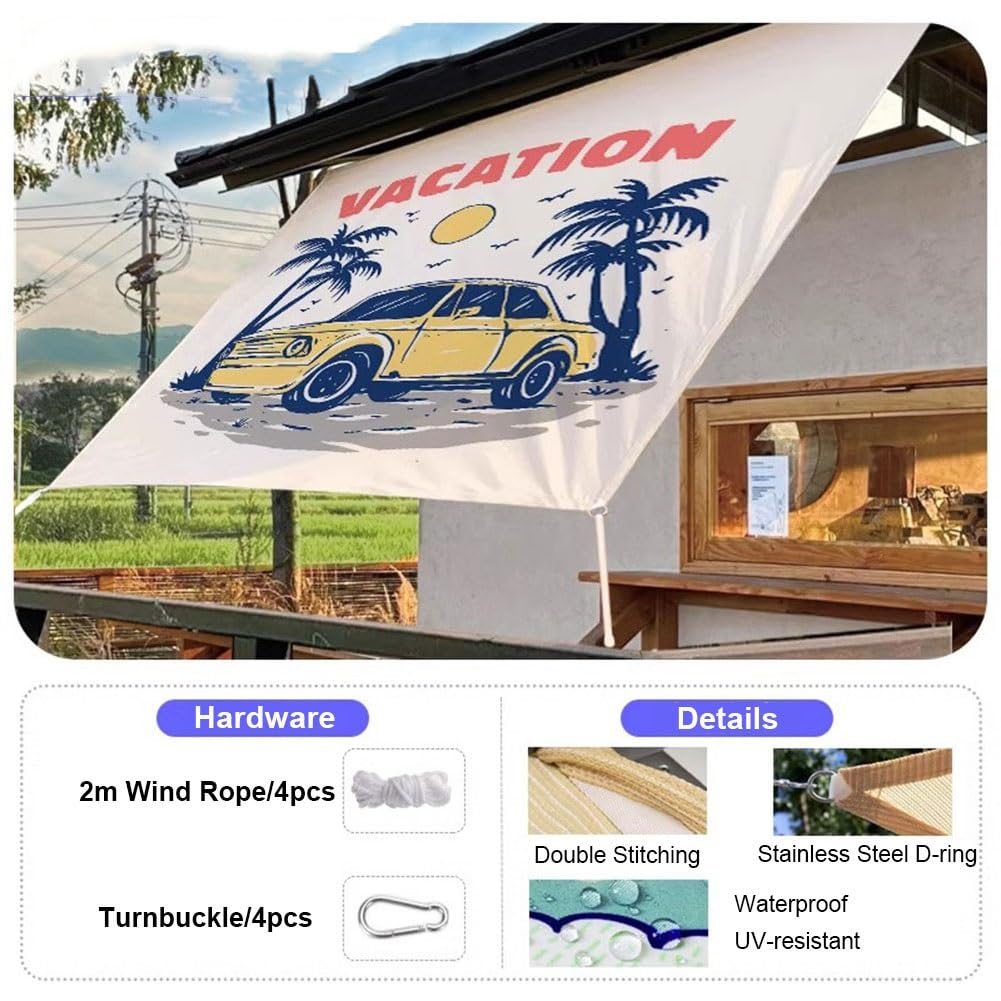 exproyzk Toldo Vela Toldo para Caravana Toldo Lateral para camión Impermeable Toldo con protección UV Toldo de Sombra para Tienda de campaña Fondo para fotografía(#G,4x2m)