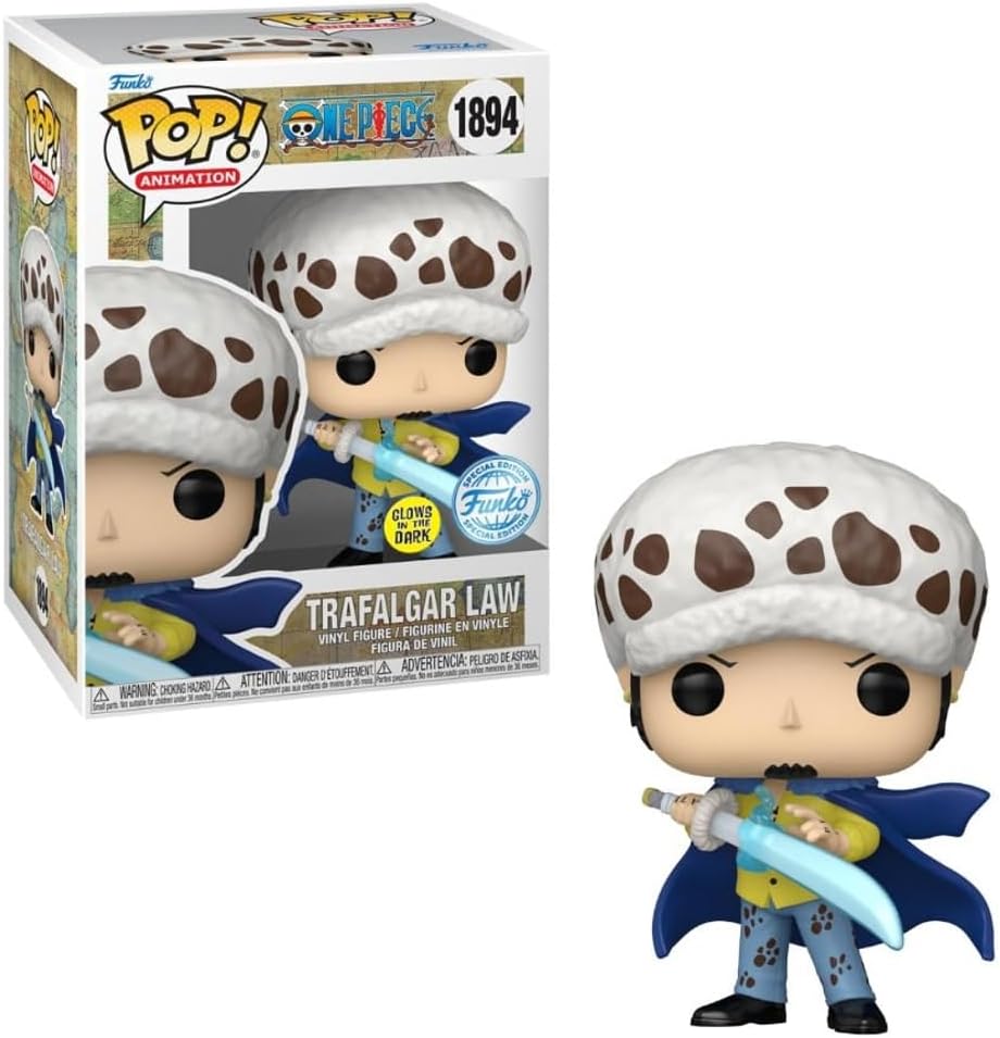 Funko Pop! One Piece Trafalgar Law with Blue Anesthesia Glow-in-The-Dark Vinyl Figure