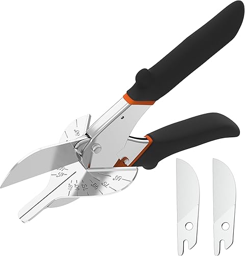 GARTOL Tijeras de inglete, cortador multiángulo ajustable de 45° a 135° para moldear, recortar y cuarto de ronda – Herramienta de mano de precisión