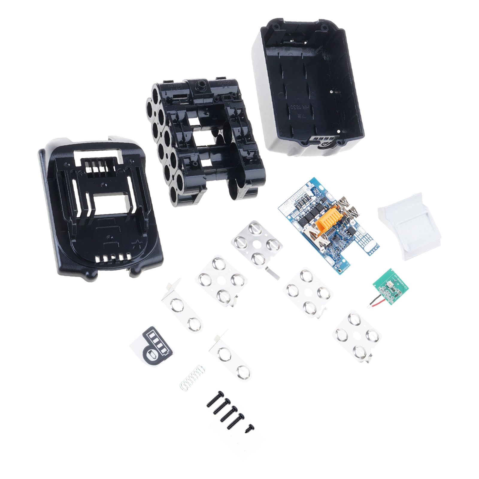 Boîtier de batterie 18650 pour batterie BL1830 18 V avec circuit imprimé et indicateurs LED