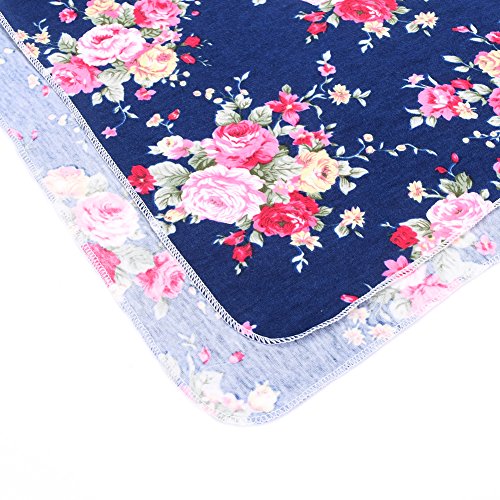 Newborn Receiving Blanket Headband Set Flower Print Baby Swaddle Receiving Blankets Galabloomer