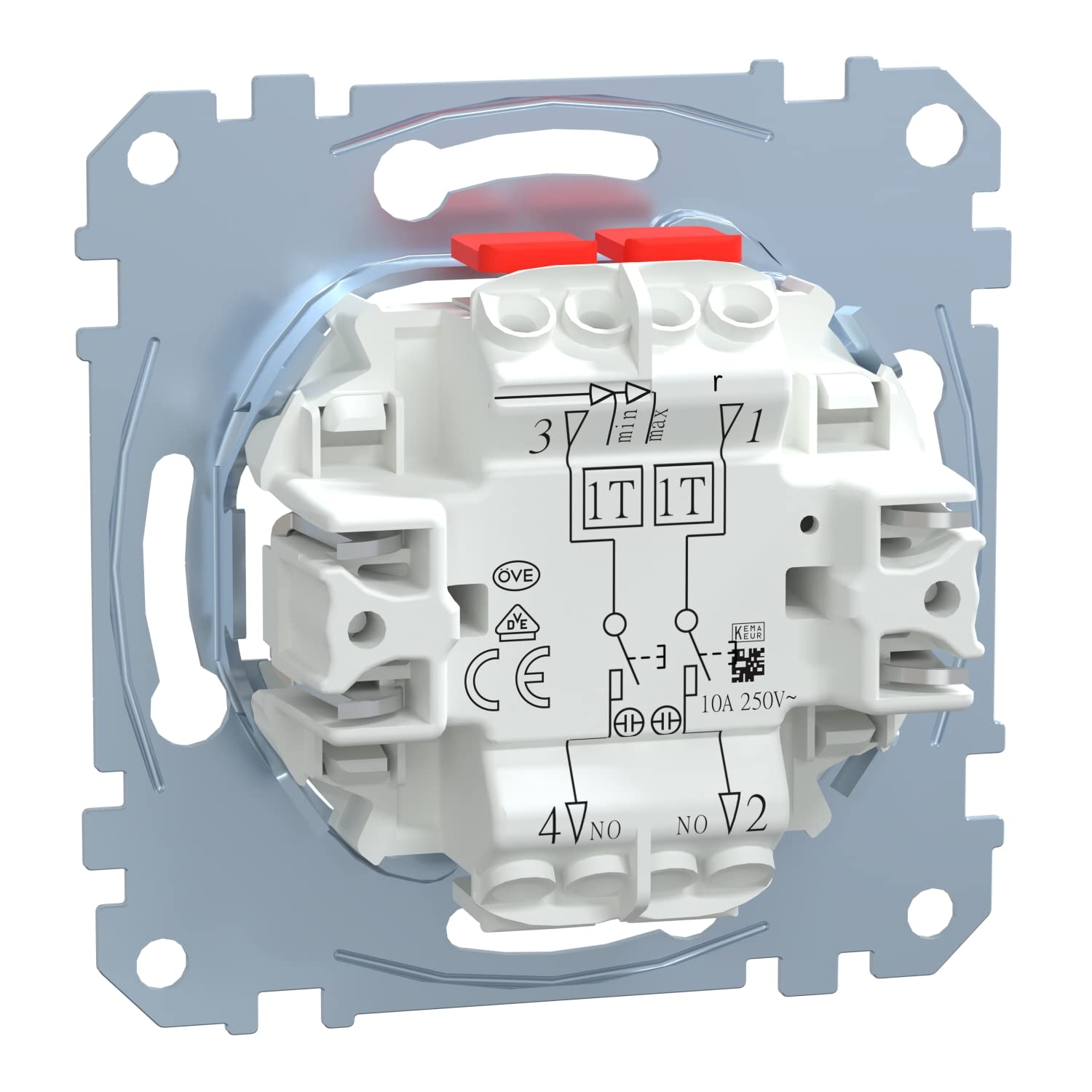 Schneider Electric Merten Doppeltaster-Einsatz, Unterputz, Steckklemmen, 1-polig, 10A, AC, 250V, Artikelnummer MEG3155-0000 (Packung mit 3)
