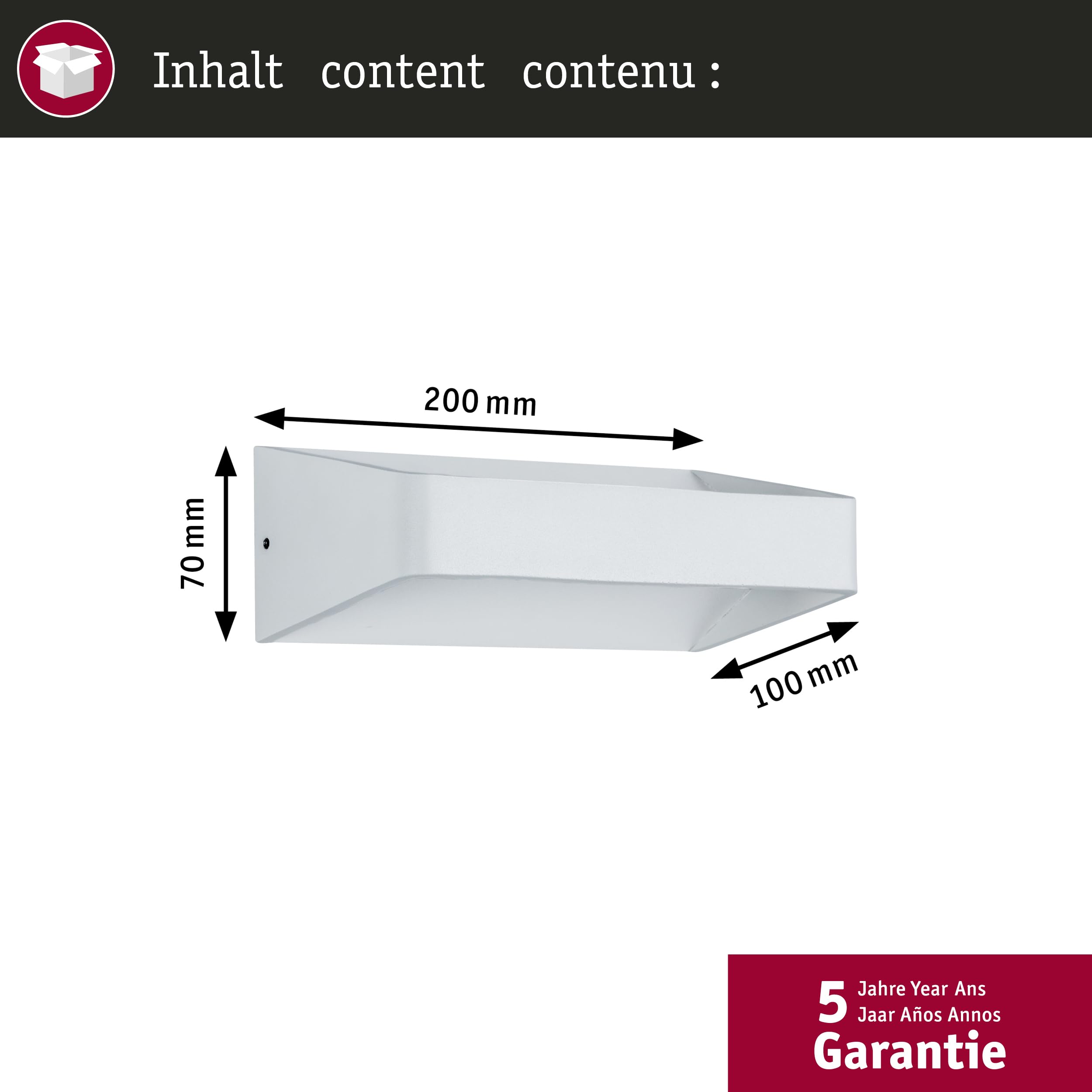 Paulmann 70790 LED Wandleuchte Barr moderne Wandlampe LED Wandbeleuchtung 5,5W Lichtakzente Weiß Lichteffekte 2700K Warmweiß
