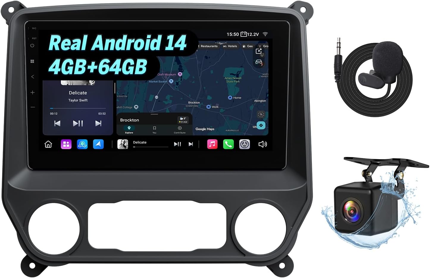 Eonon 10.1" Android 14 Car Stereo with Wireless CarPlay & Android Auto — GMSX7A