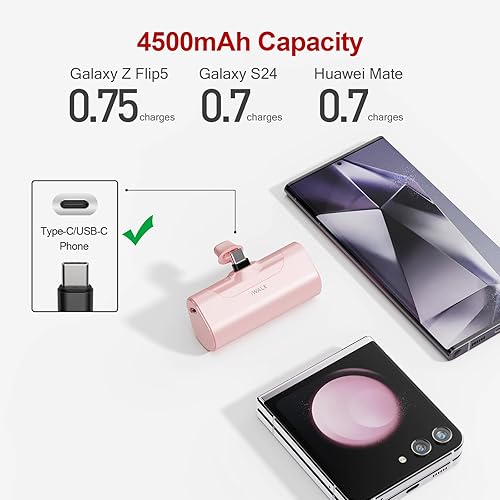 Miniatura 7 de iWALK Cargador portátil 4800mAh y cargador 4500mAh (rosa)