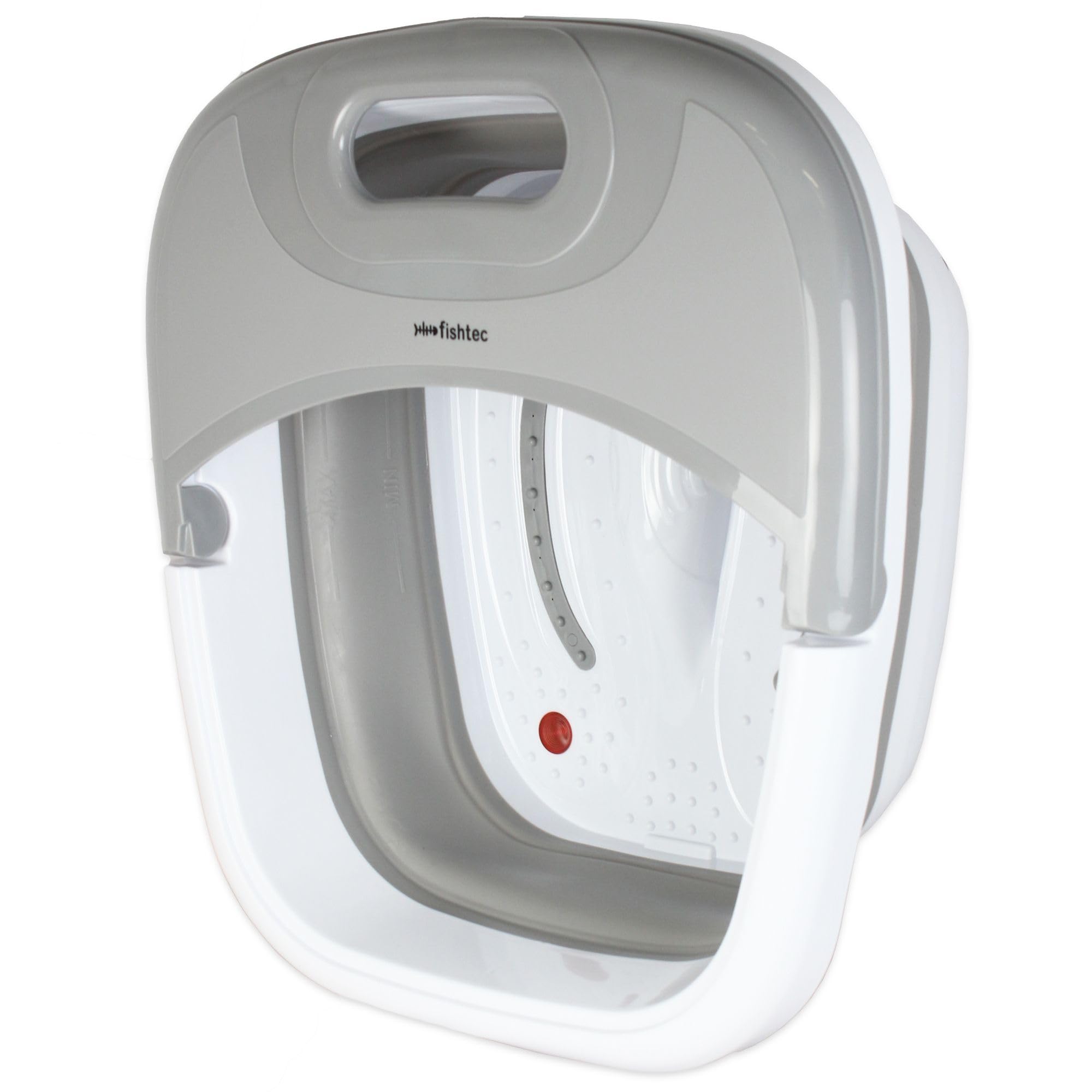 Pediluvio, vasca idromassaggio SPA - Bagno di bolle per il massaggio dei piedi - Calore 45° - Balneoterapia 3 modalità: massaggio, vibrazione, bolle - pieghevole - bianco e grigio