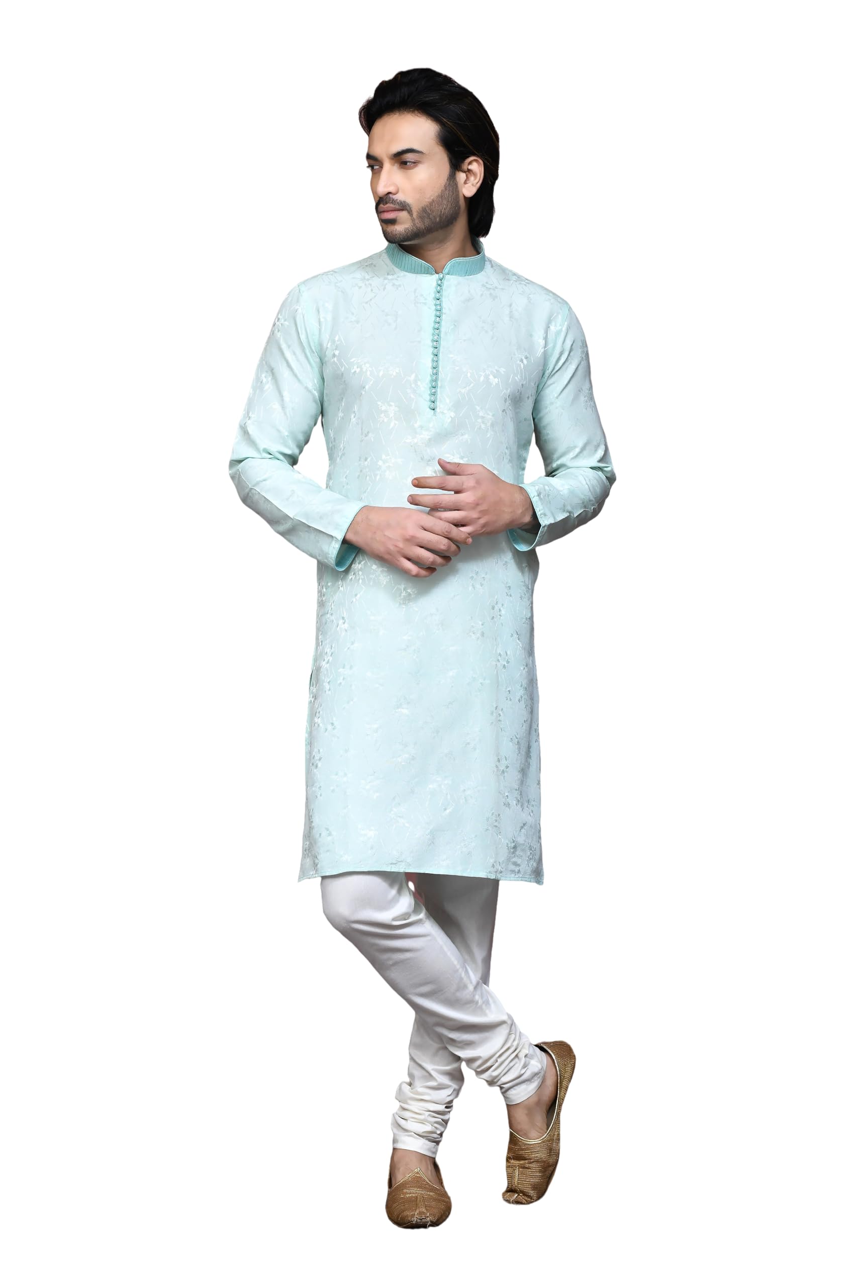 ranak Gold Resham Woven Art Silk Kurta Pajama for Men | Wedding & Festival Wear (VLSMKP603)-picture-54