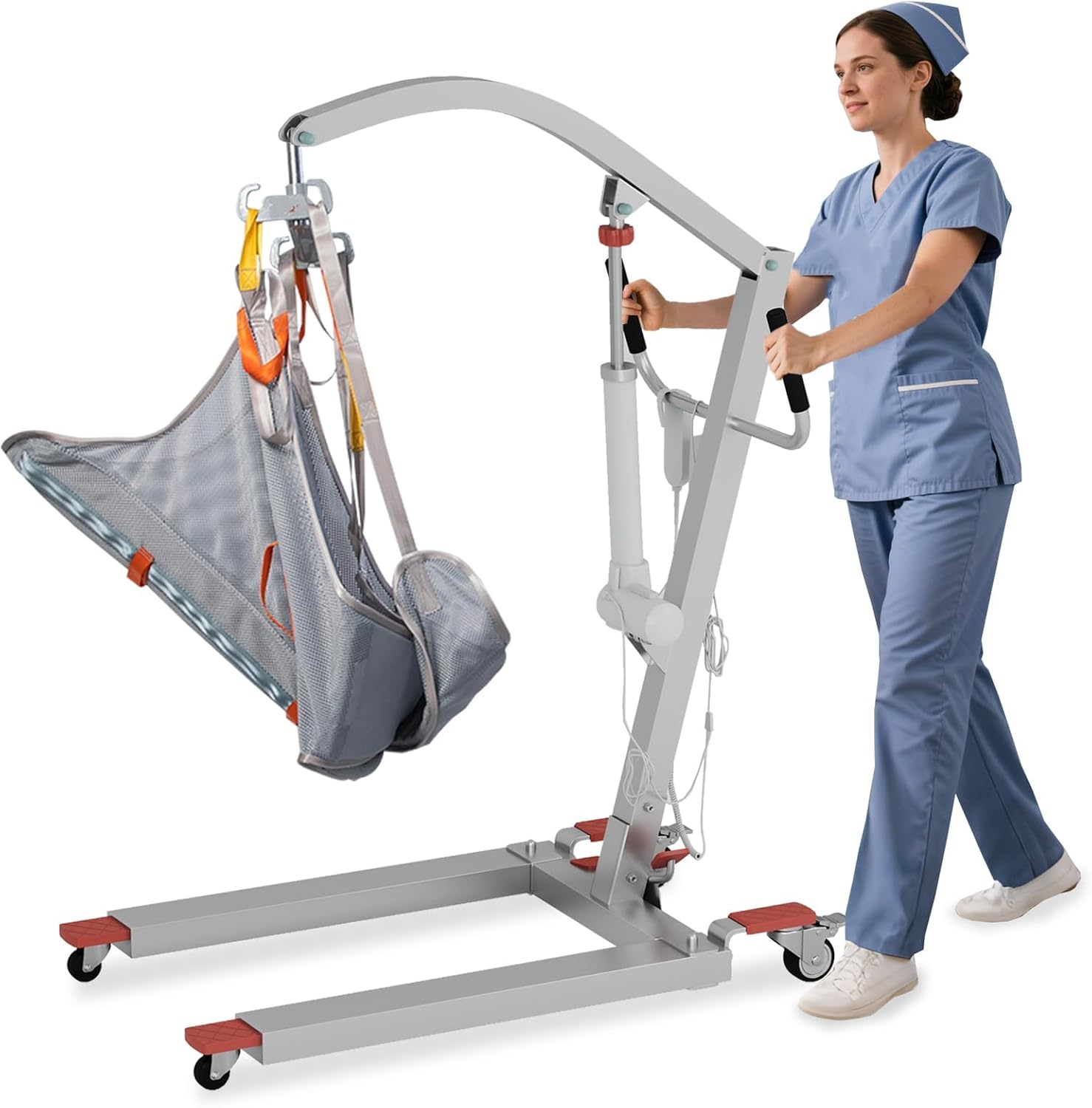 Electric Patient Lift w/Commode Sling,390lbs Body Transfer Lift w/Quiet Powerful Motor-Full/Partial Paralysis Transfer Aid for Home,Hospital&Healthcare,Plug-in Only for Bedridden Patients