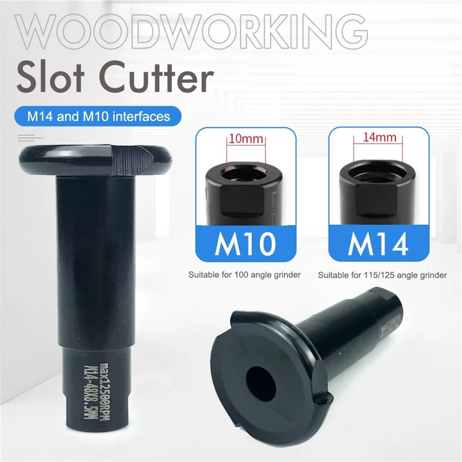 Juego de Herramientas para Tallado y Pulido de carpintería, Accesorio de Tallado eléctrico de 10/14 mm para Amoladora Angular, Herramienta para Tallado de Ranuras de Madera