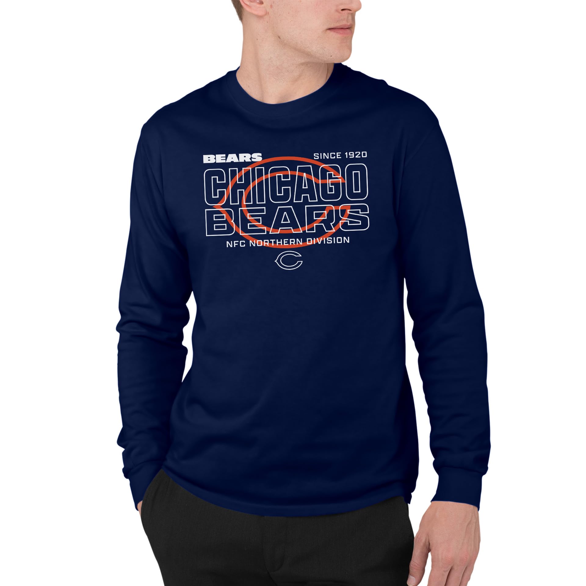 Junk Food NFL - Modern Outline - Officially Licensed Adult Long Sleeve Fan Tee for Men and Women
