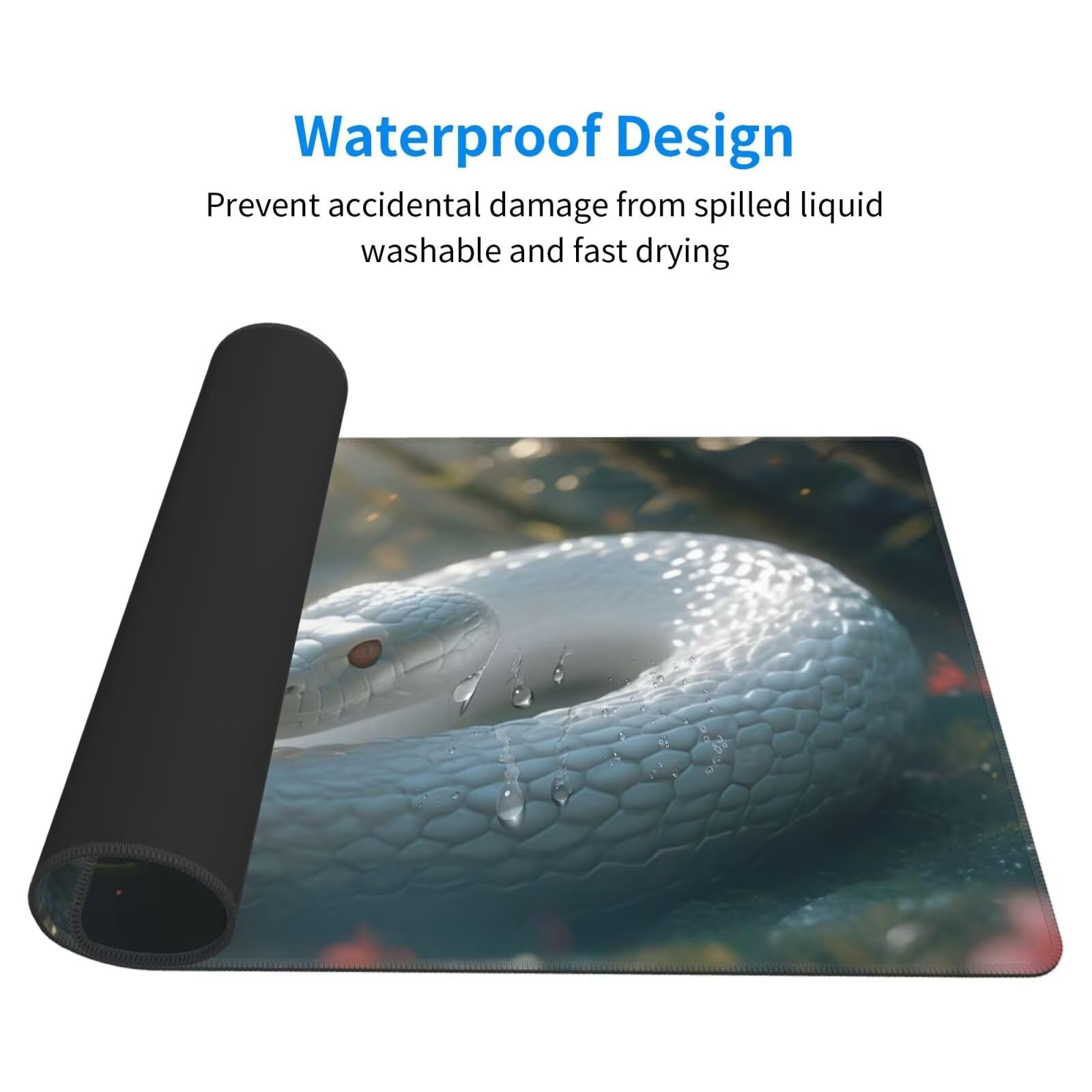 Tappetino Mouse Animale Tappetino Mouse XXL 1200 x 400 mm, Tcomputer Gaming Impermeabile e Antiscivolo Mousepad Serpente Accessori Scrivania per Migliorare Precisione e Velocit Gaming Mousepad U-330