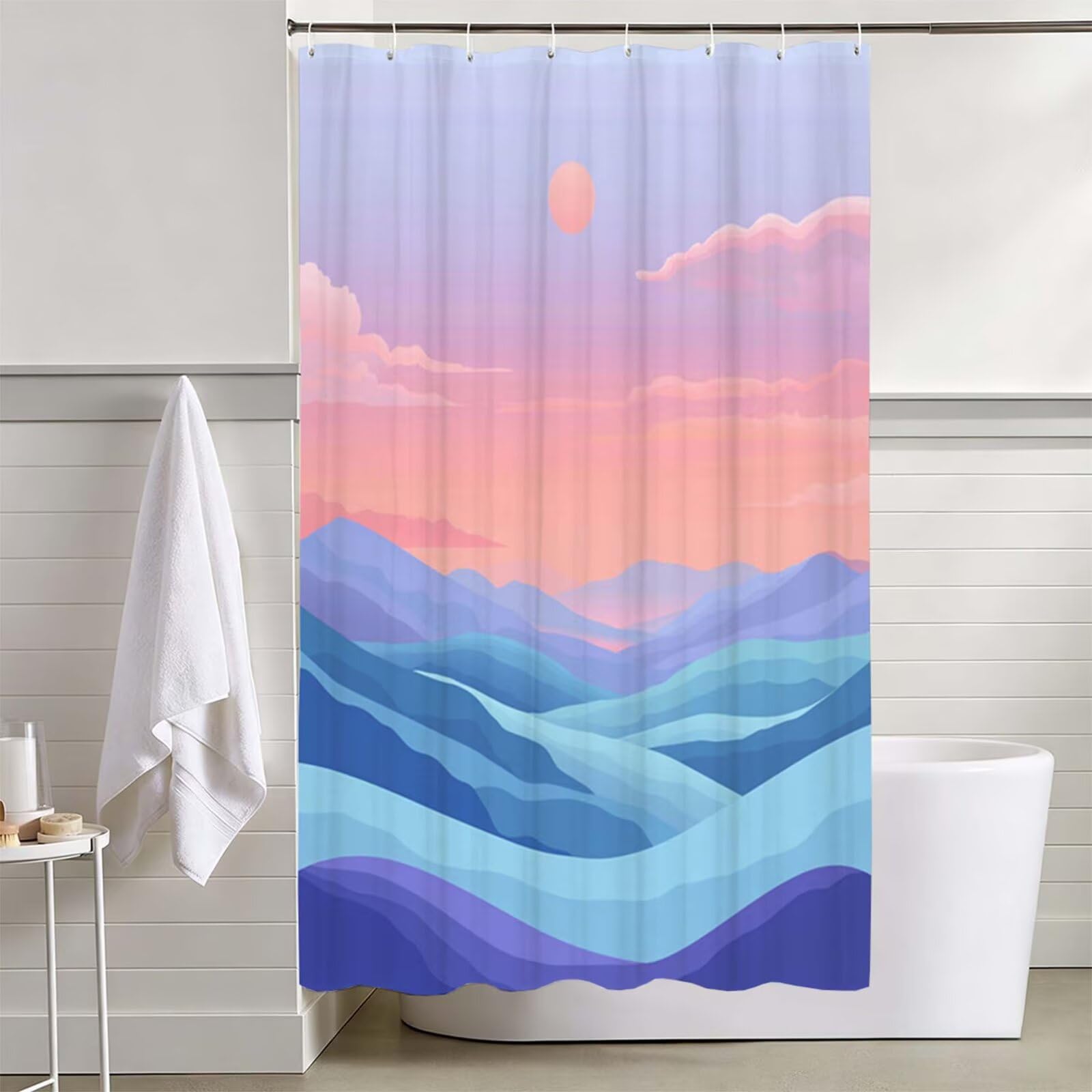 Tenda Doccia Viola, Tende per Doccia Extra Lunga 200x250cm L-68