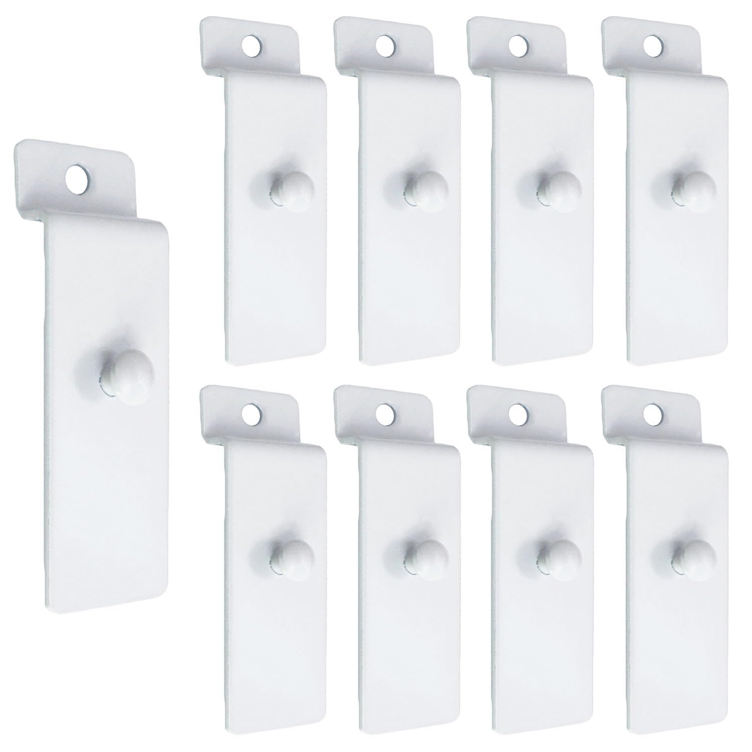 yyangz 10PCS Metal Slatwall Utility Hooks, Iron, White, 10 Count, Industrial Style, Wall Mount, 35 Pounds Max Weight, Easy Install, Perfect for