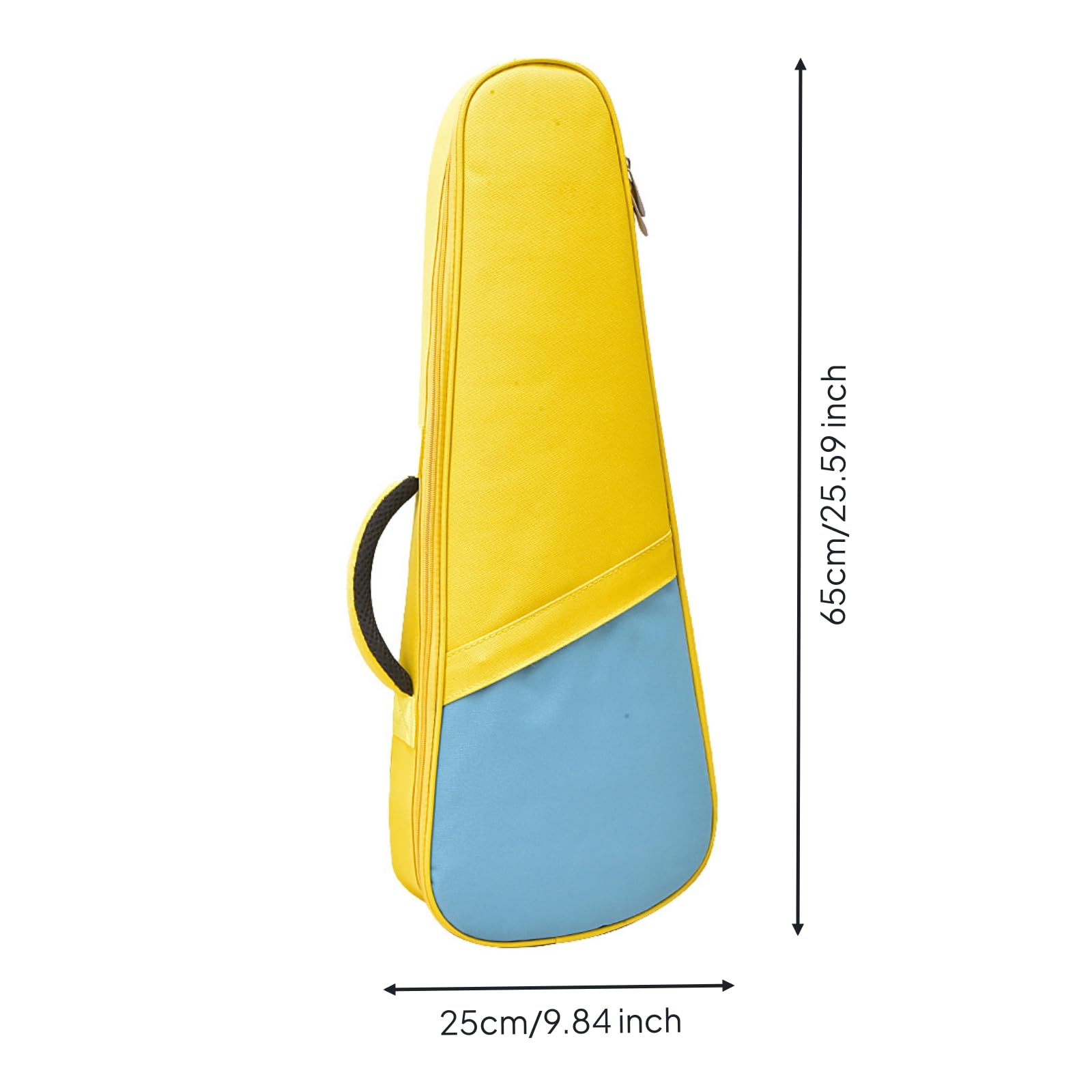 Gralara Ukulelentasche Gepolstert Ukulelen-Instrumententasche Reisetauglich Ukulelen-Rucksack für, Proben, Array, Zitronengelb + Eisblau, 23/24 Zoll