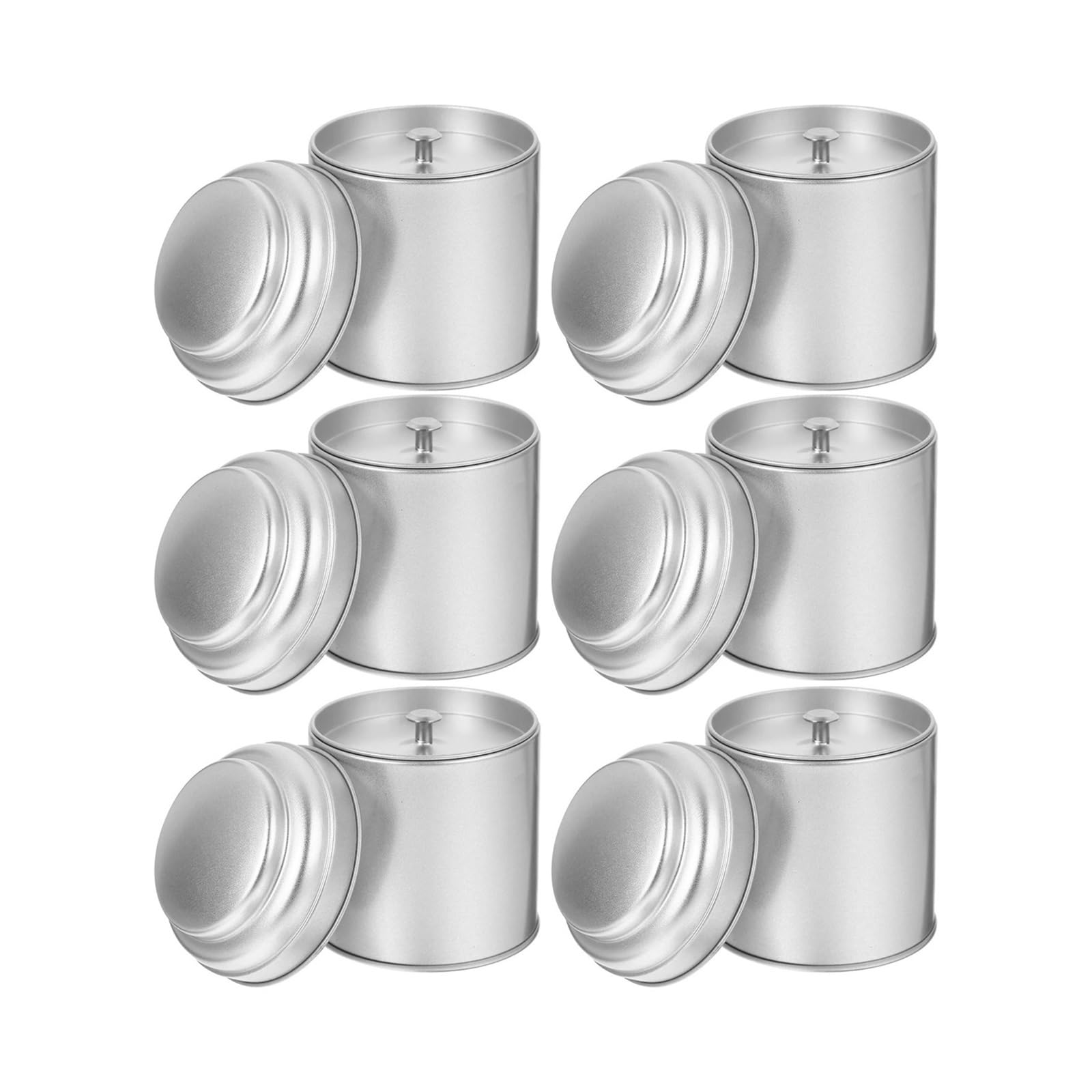 UBOHUZ 6pcs Tea Loose Leaf Canisters Food Storage Jar With Airtight Lids Container Bag Jars Tinplate for Tea, Coffee