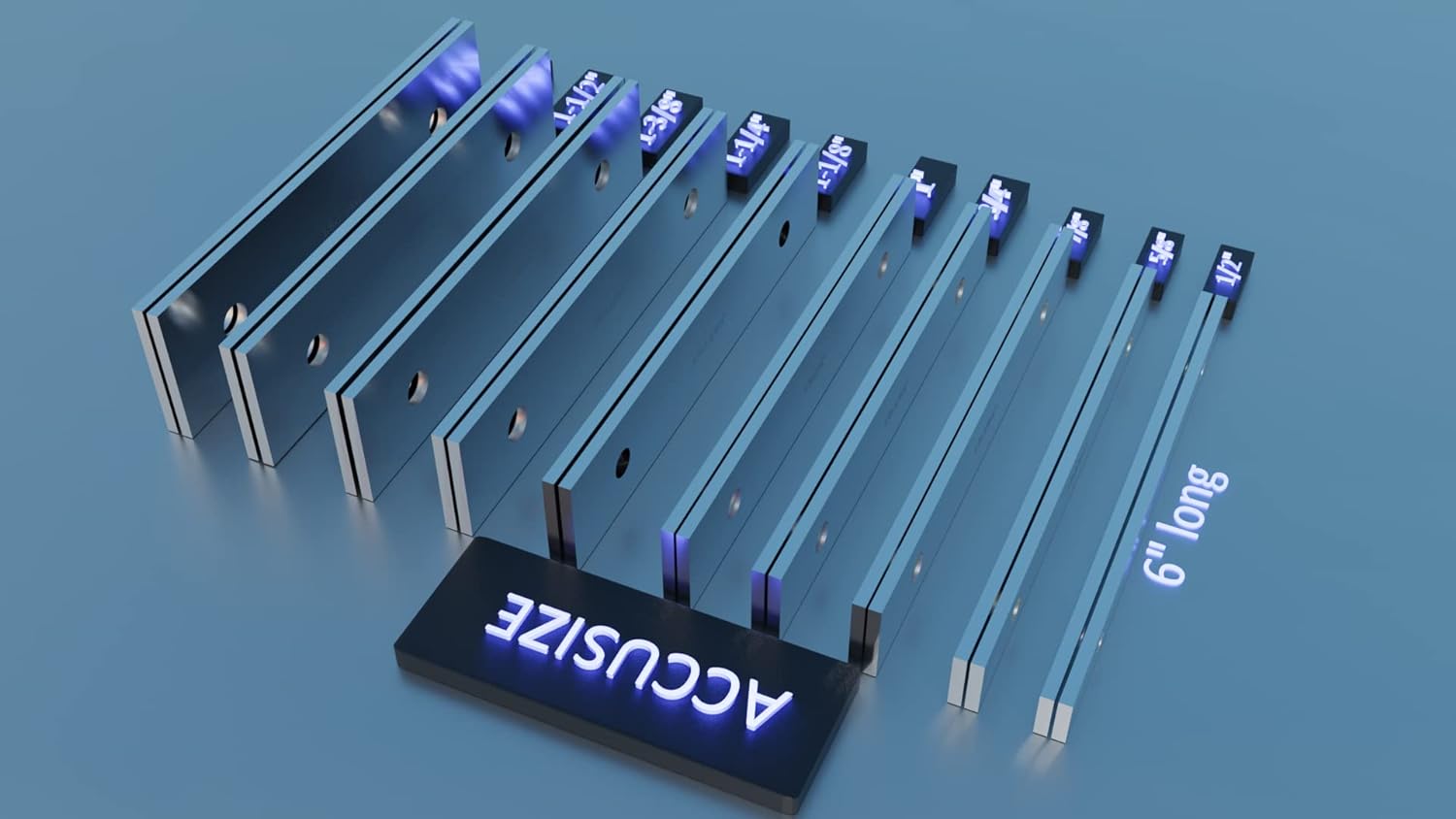 Accusize Industrial Tools 1/8'' Thickness 10 Pairs Precision Parallel Sets, 6'' Length, Eg10-1400