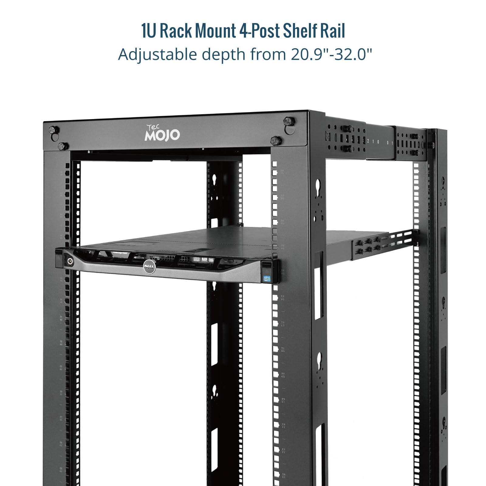Condition photo showing New/Like New for Tecmojo Universal 1U Rack Mount Rail,4-Post Fully Server Rack Shelf Rail with 20.9"-32" Adjustable Depth, Fit for Non-Rack Mountable Server/Networking/AV/IT Equipment