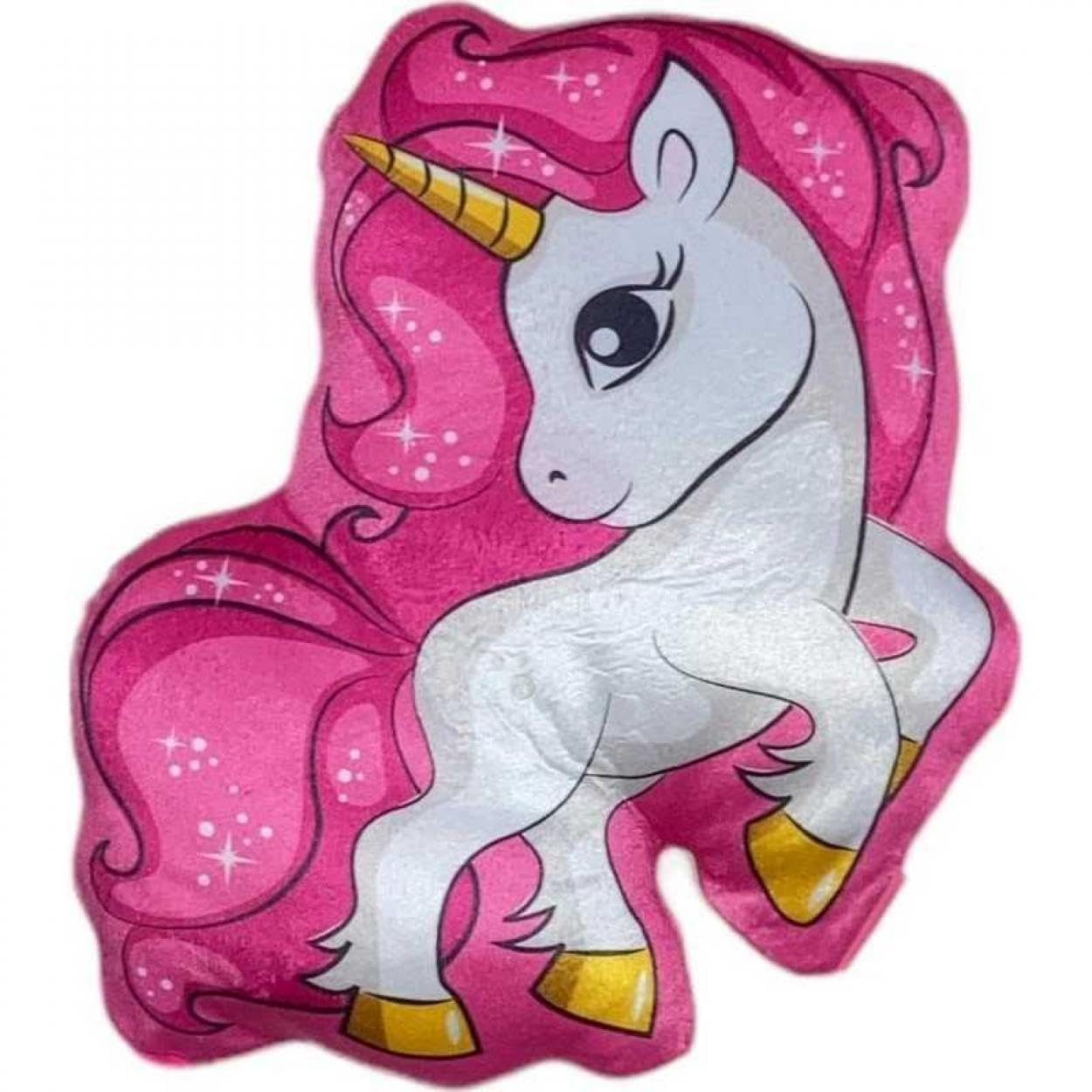ILS I LOVE SHOPPING Cuscino 3D Shaped Sagomato peluche per Bambini in Poliestere con la Forma sagoma Personaggio (Unicorno)