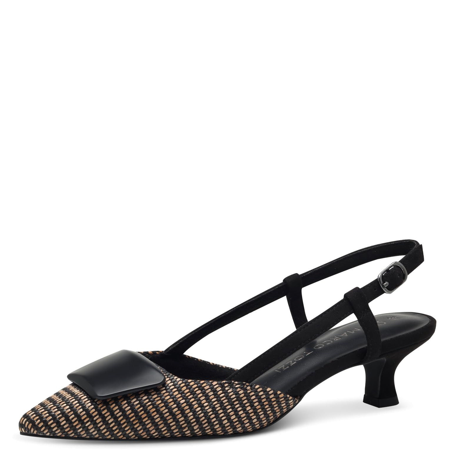 MARCO TOZZI Women's Pumps Soft Feel Me Footbed Soft Lining Vegan Pointed, Black (Black Comb), 5.5 UK